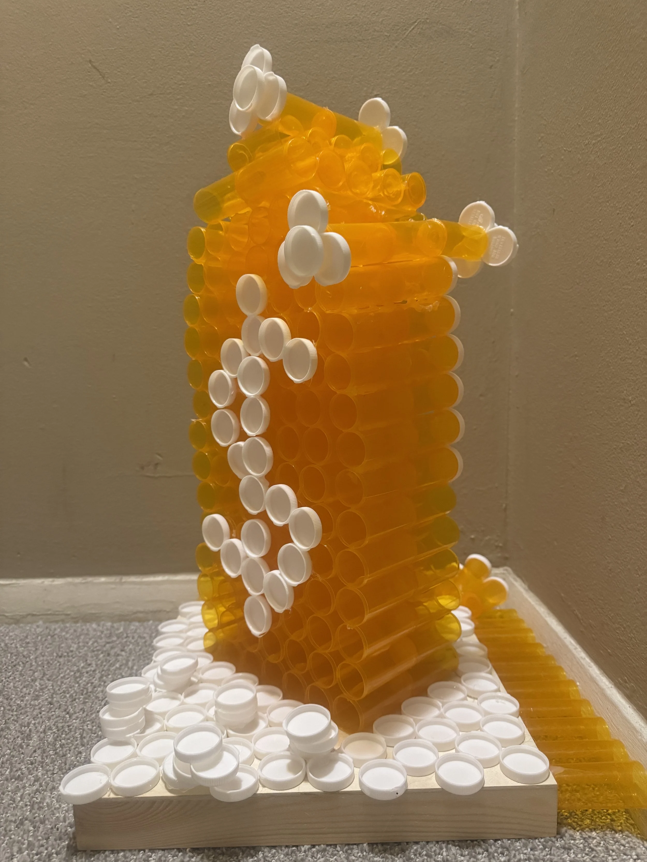Briwolf's Read or Die: Fuck Big Pharma [2025] [Medium: Pill bottles, Wood Base]