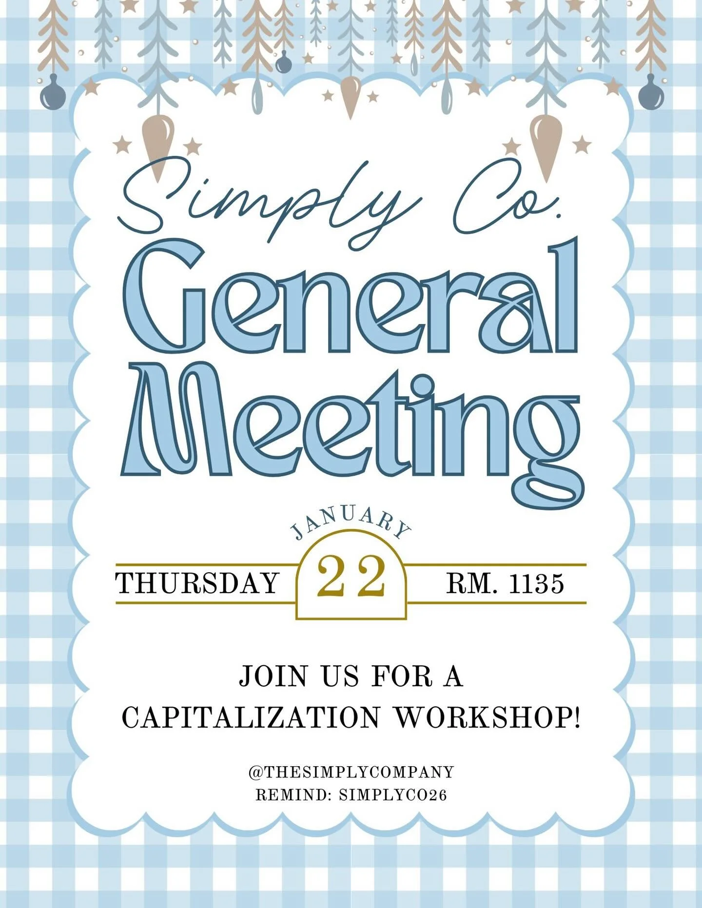 Join us tomorrow for our Capitalization Workshop tomorrow after school in Mr. Russow&rsquo;s room! There will be snacks and games at the meeting, so make sure to bring your friends to learn more about running a business!