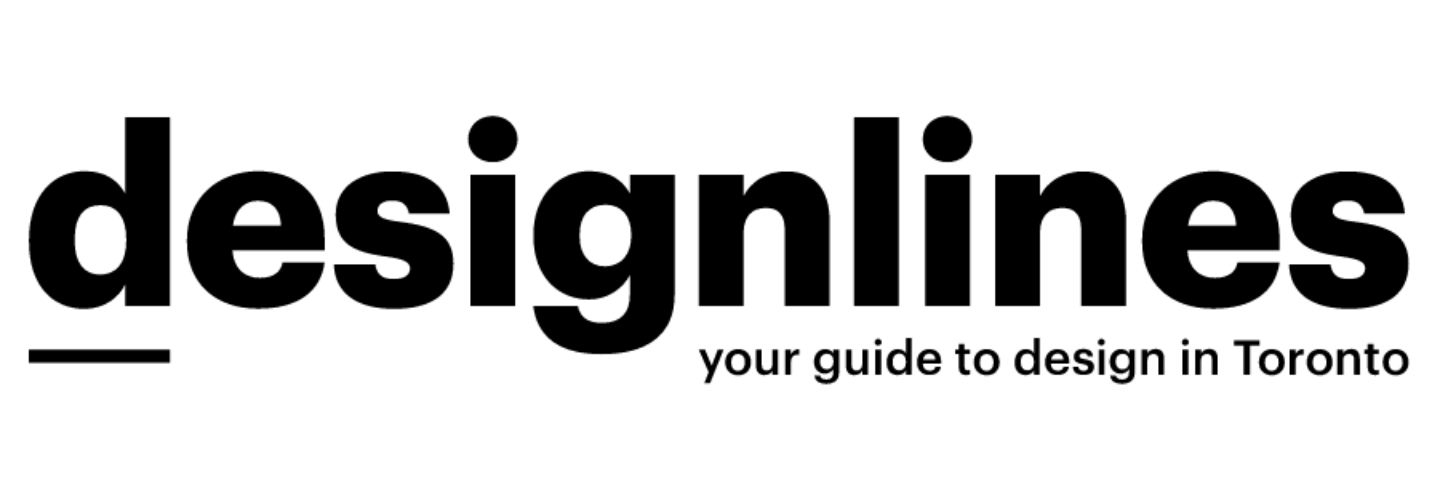 Logo for 'designlines' with the tagline 'your guide to design in Toronto'