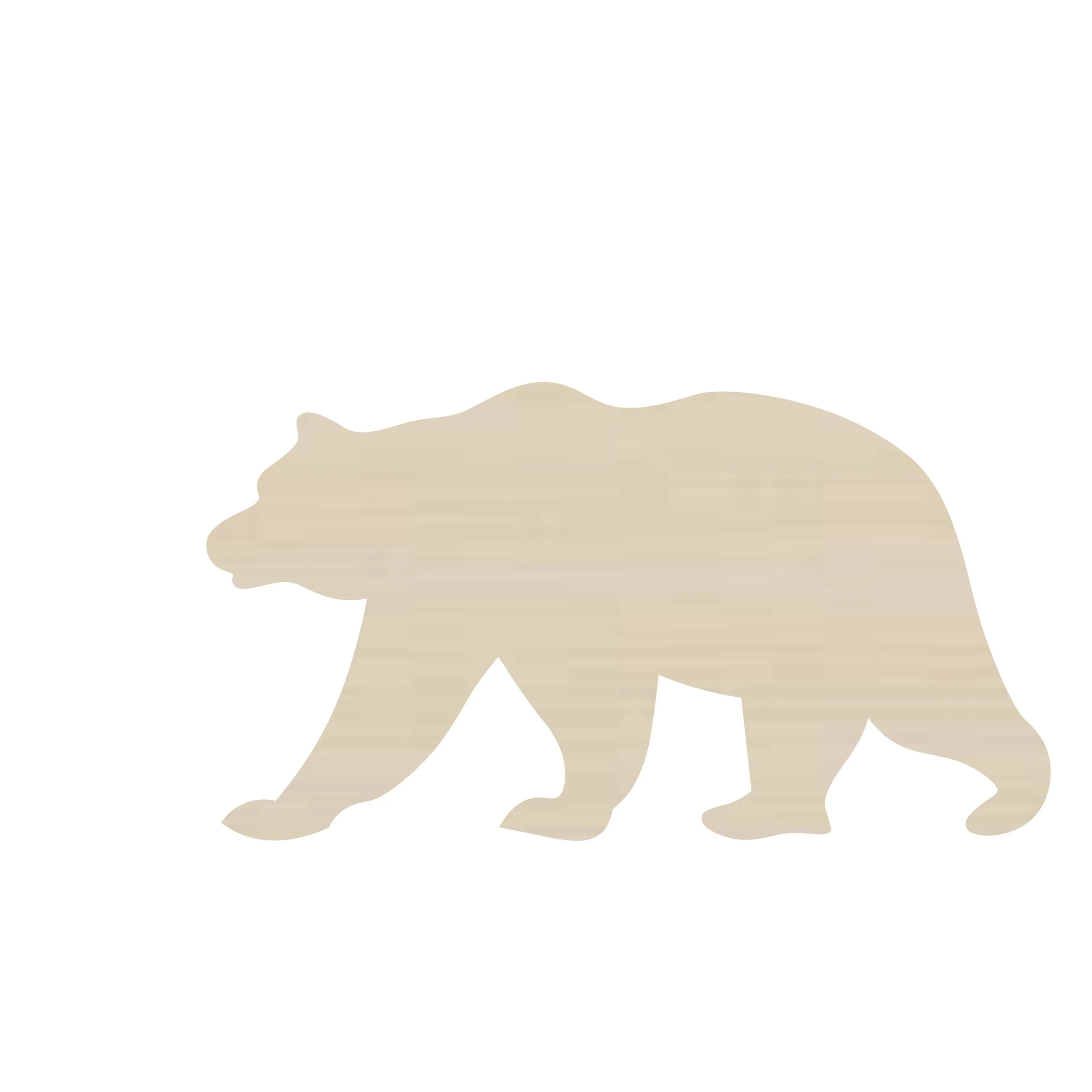 Unfinished ready to paint walking bear shape