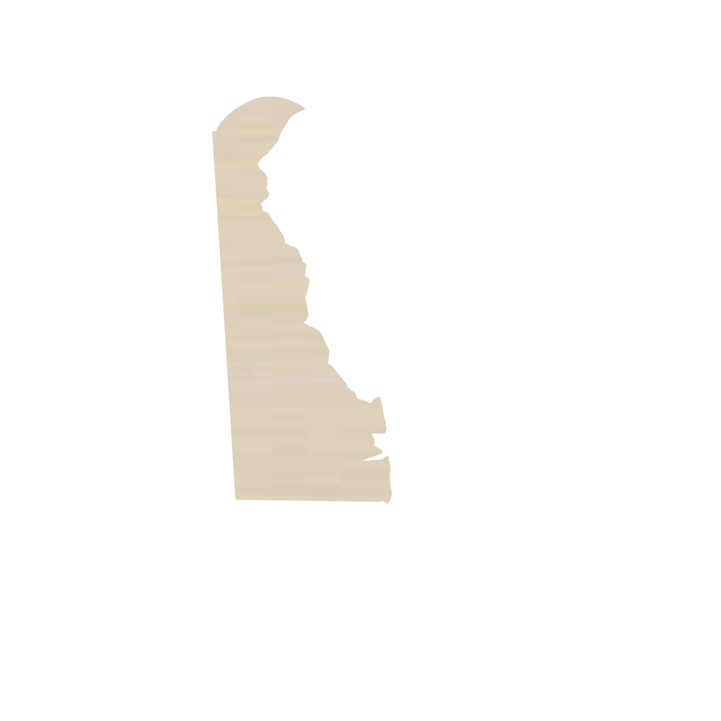 Unfinished ready to paint Delaware shape