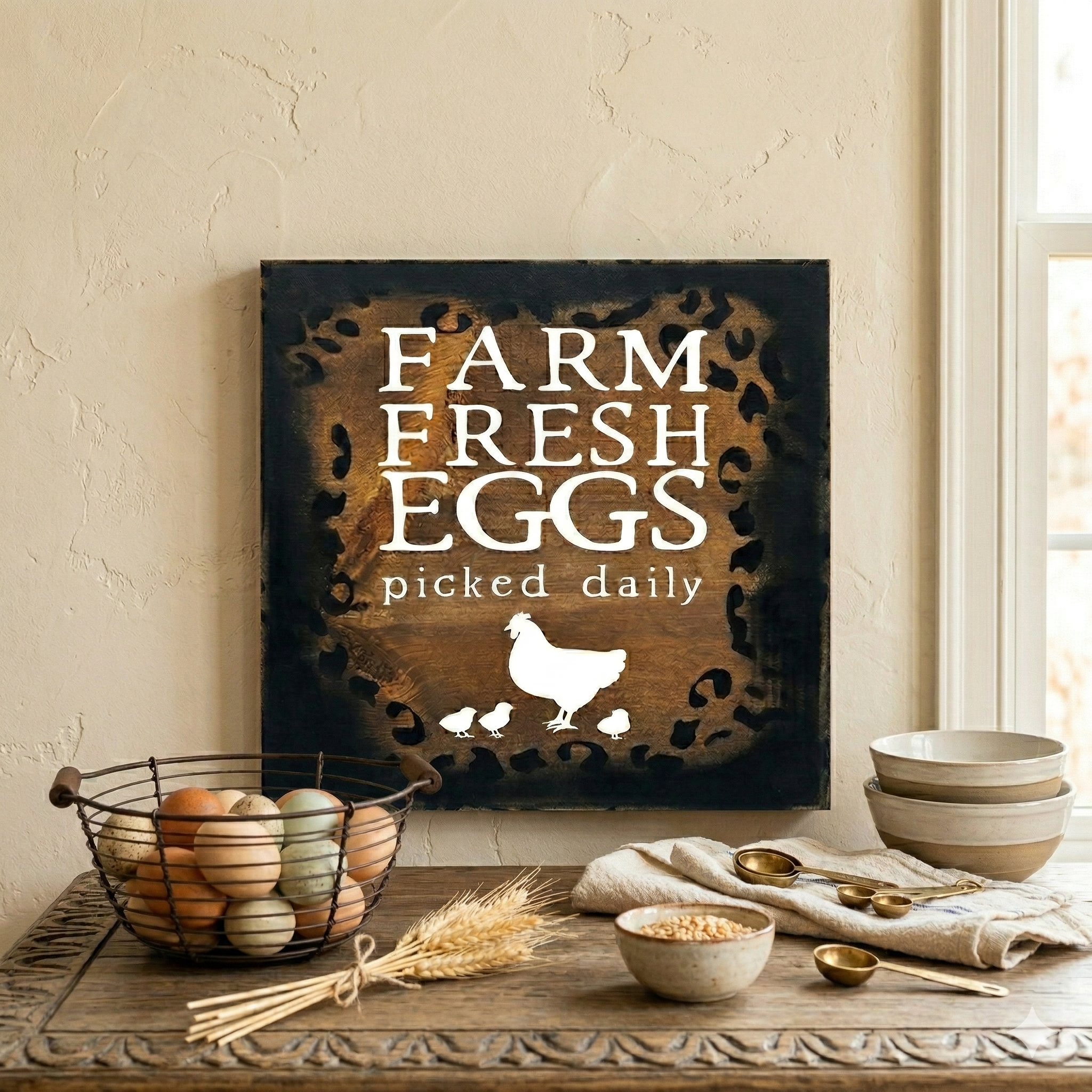 Rustic Farmhouse Chicken Wood Sign