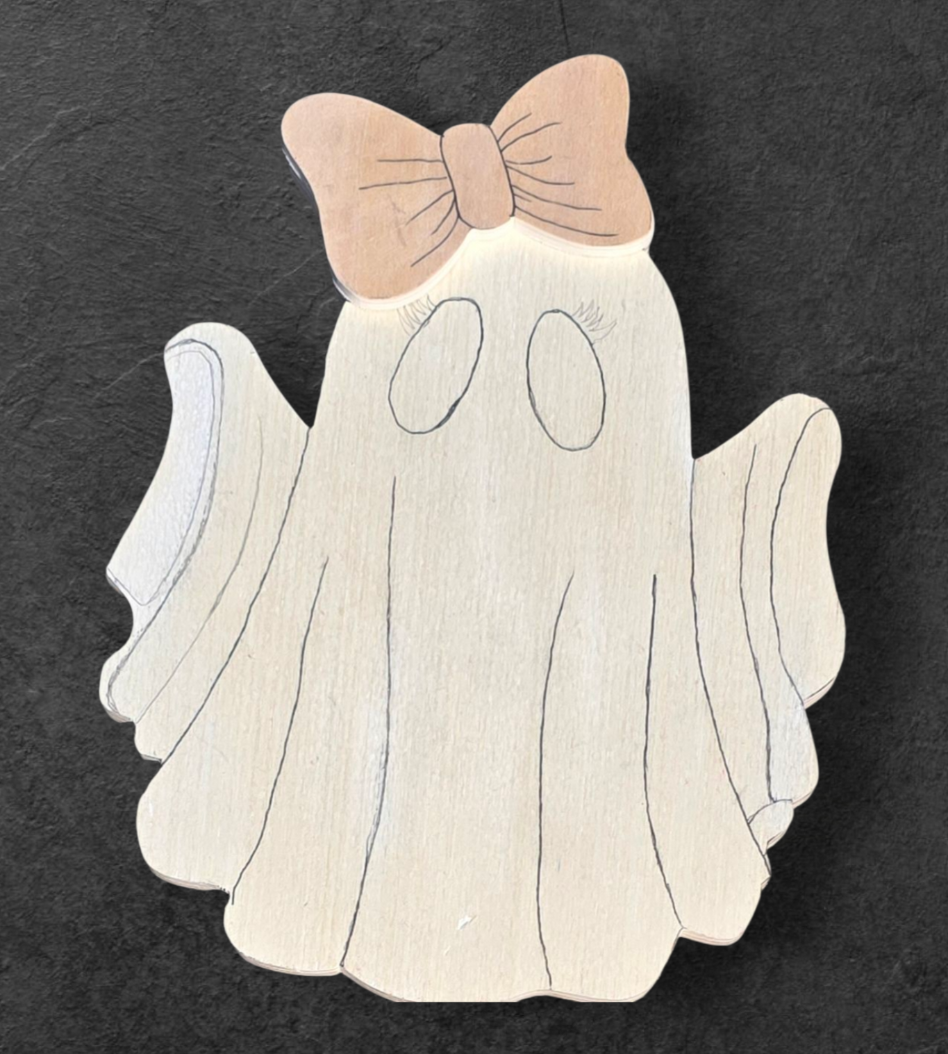 Unfinished ready to paint boujee ghosty girl door hangers, Halloween hangers