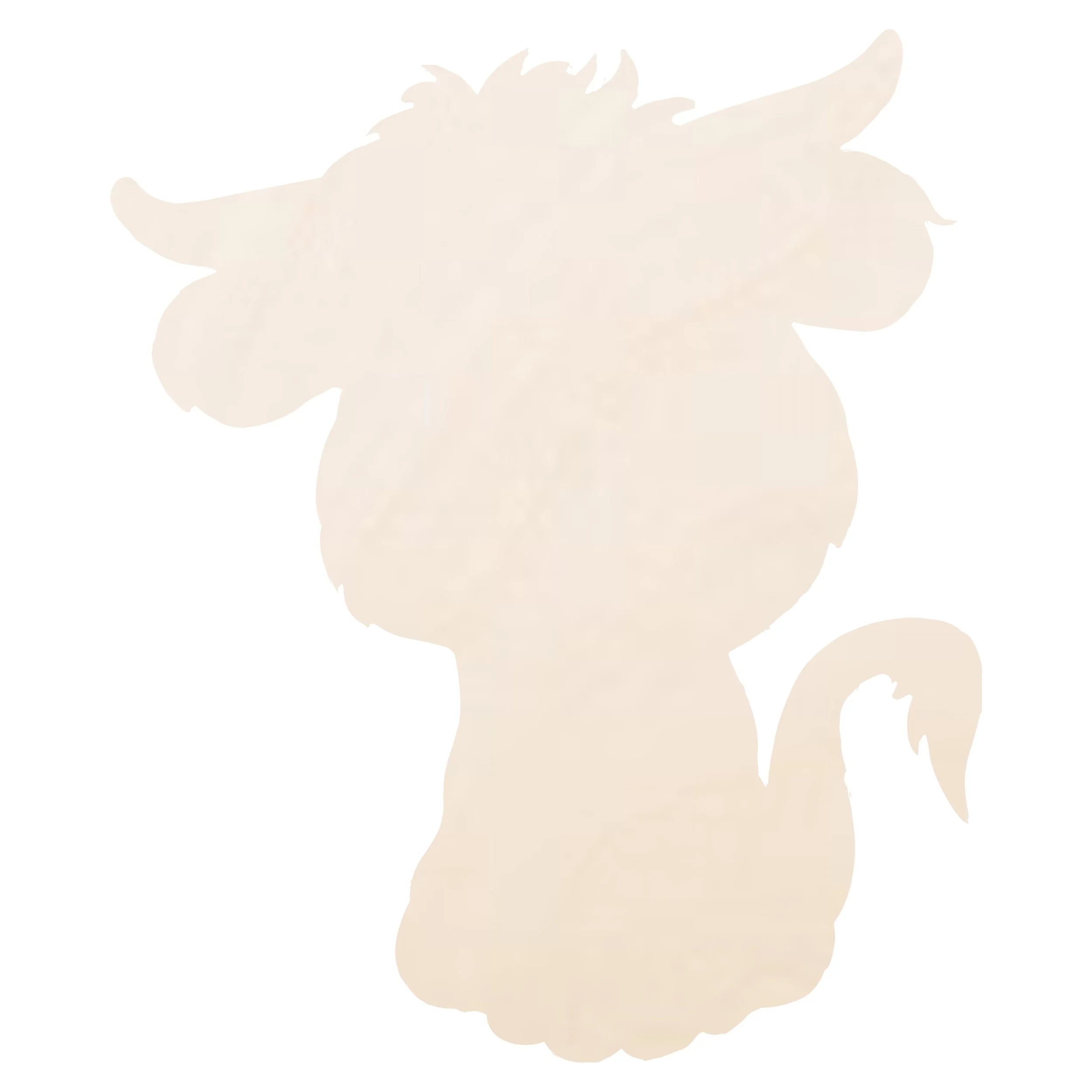 Unfinished ready to paint Highland cow