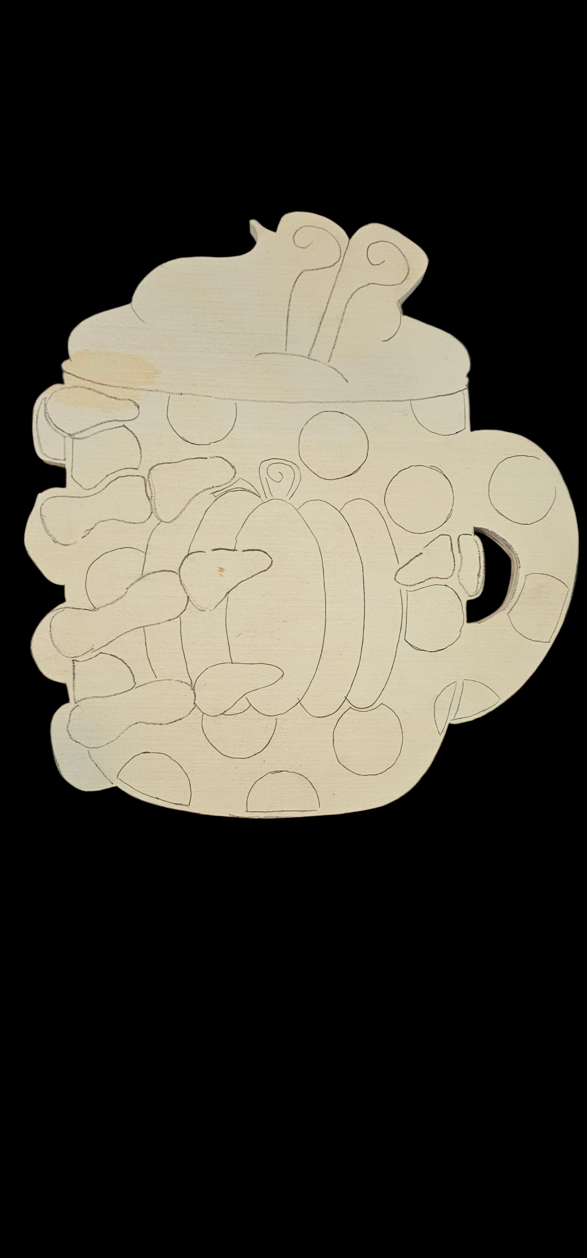 Unfinished ready to paint skull hand coffee mug door hanger