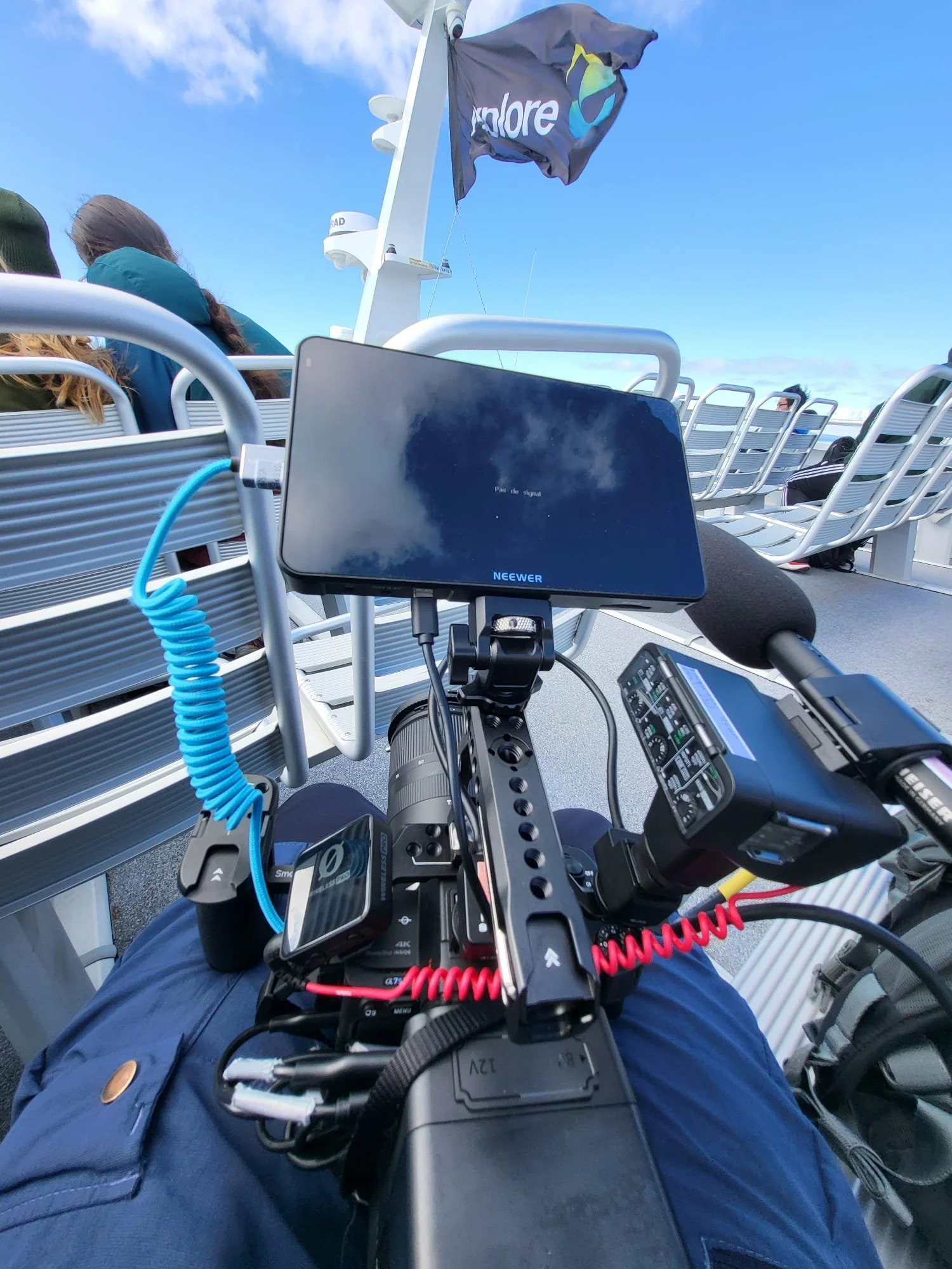 Shooting aboard a ferry near Auckland, New Zealand.