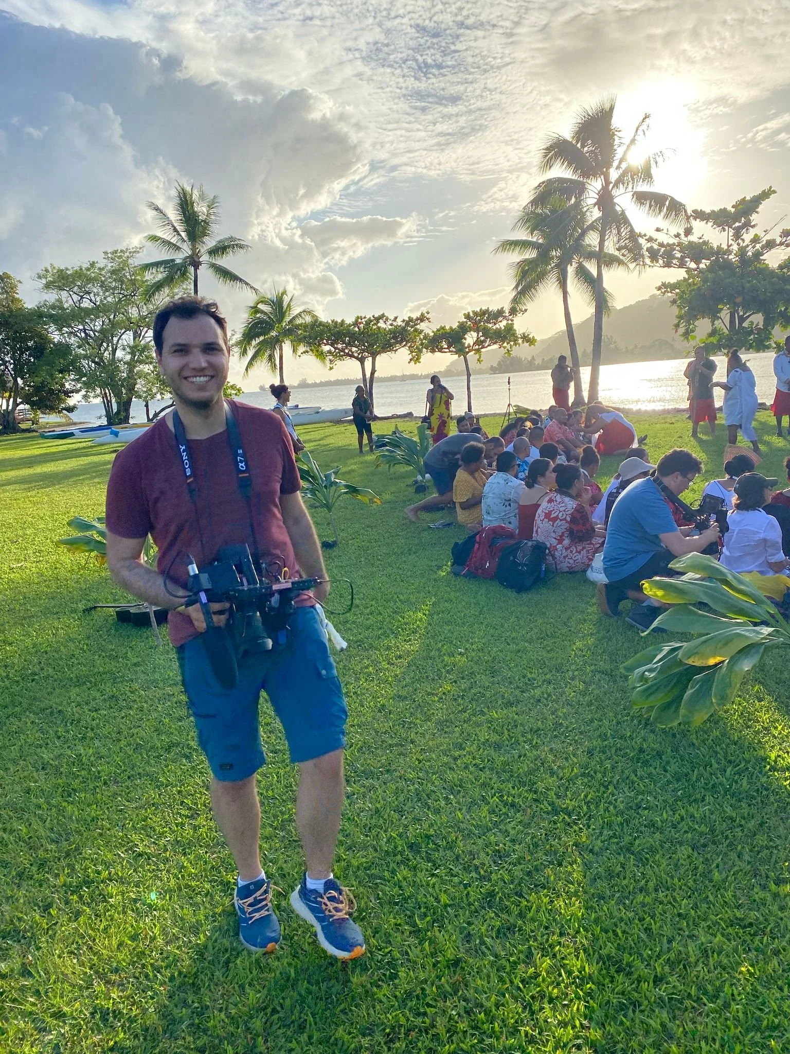 Shooting in Tahiti, French Polynesia.
