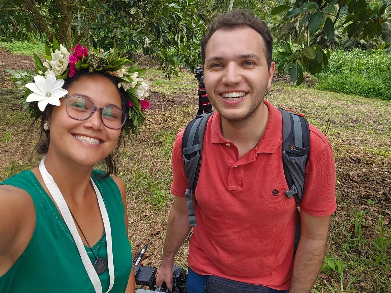Shooting with a protagonist on the island of Moorea.
