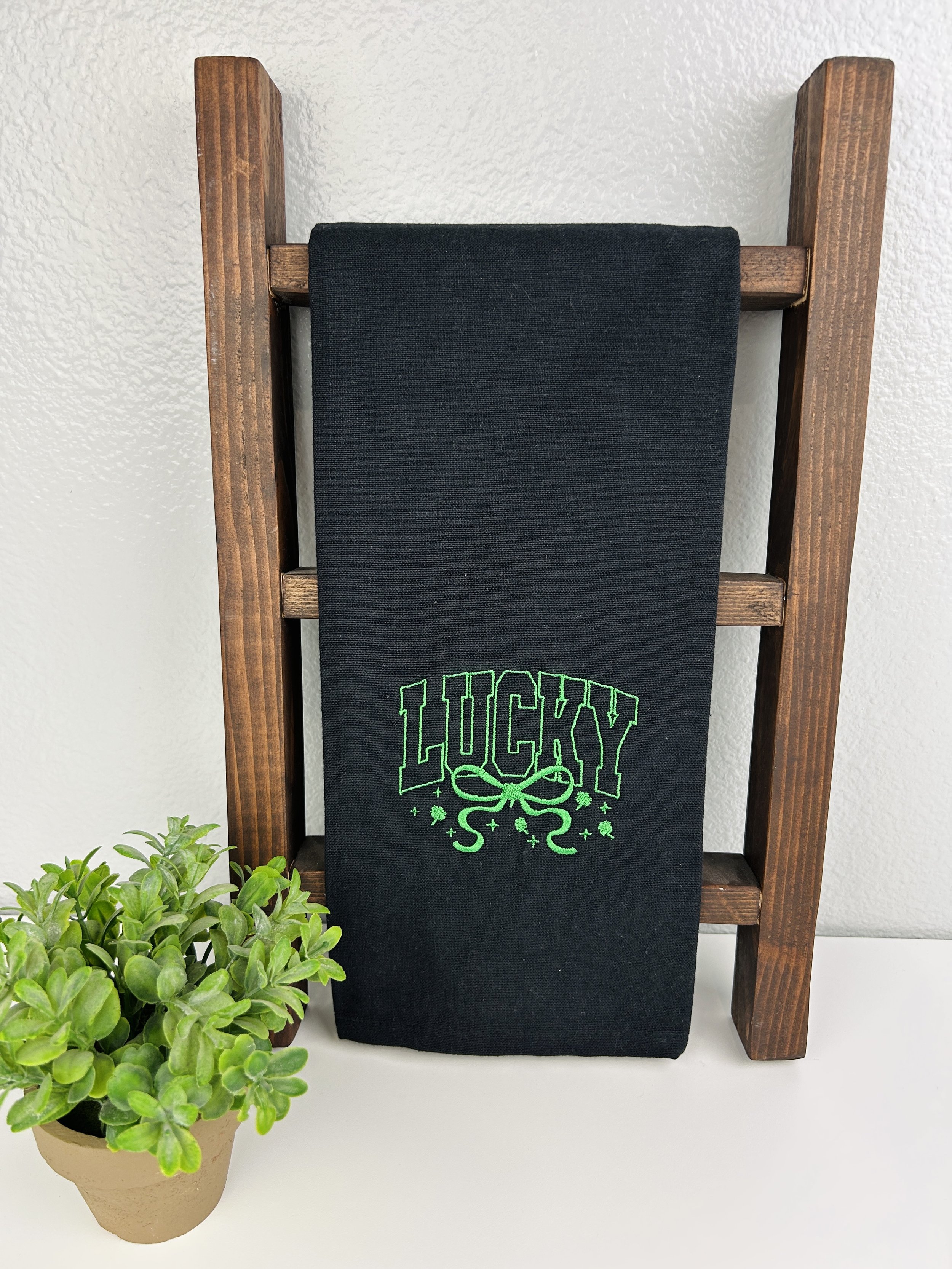 Lucky Embroidered Kitchen Towel