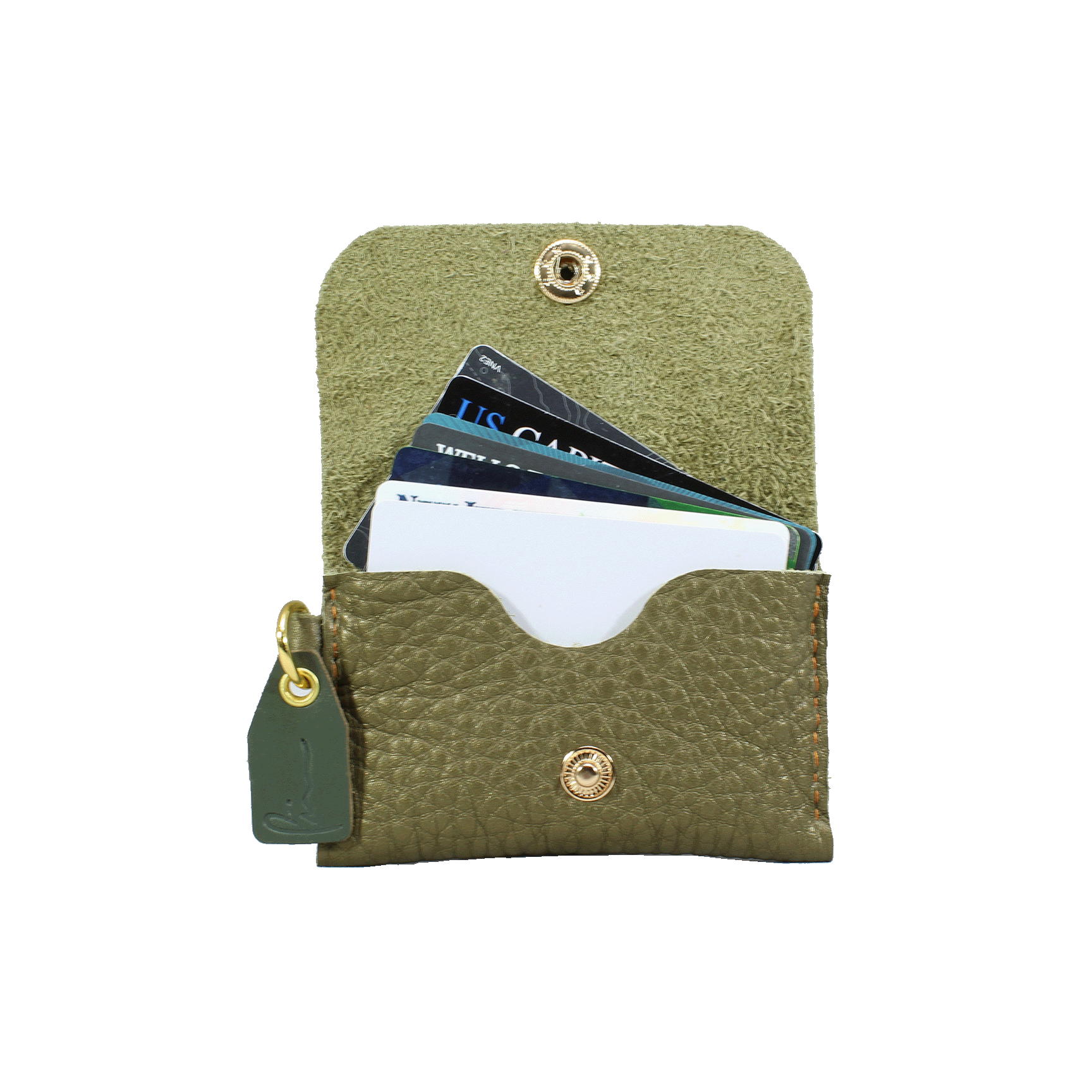 Mini Card Holder Sage Green - Front Open.png
