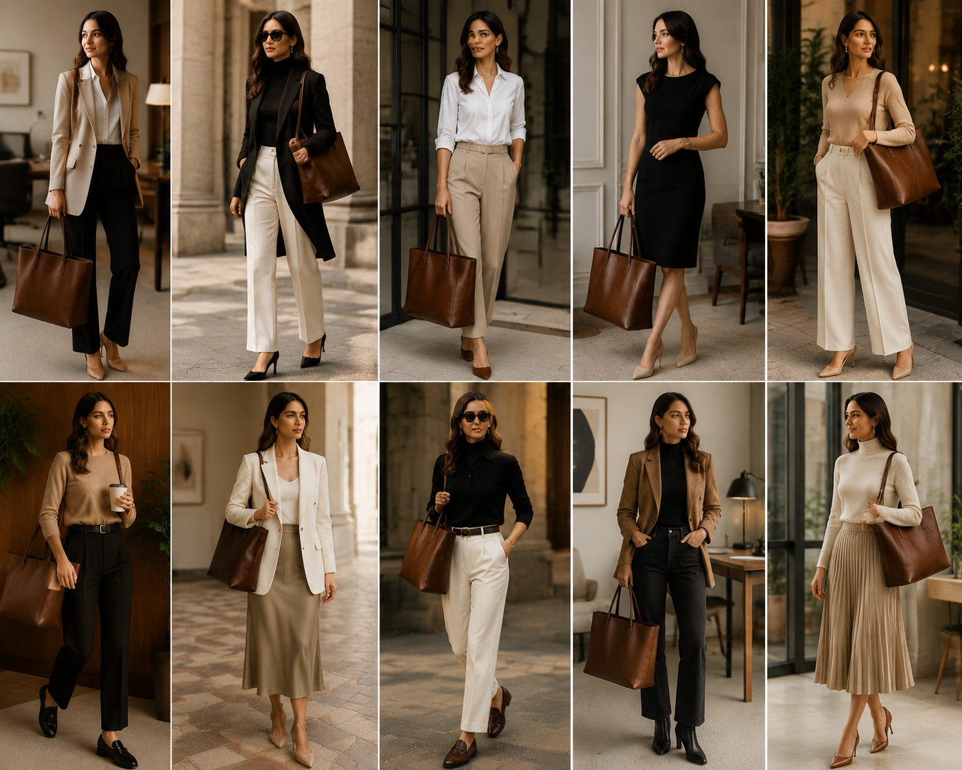 How to Style a Leather Tote for Work: 10 Timeless Outfit Ideas