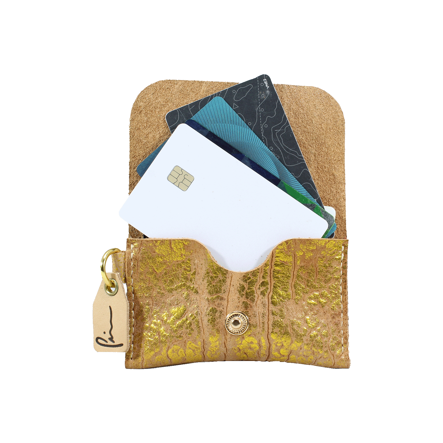 Mini Card Holder Gold - Front Open.png