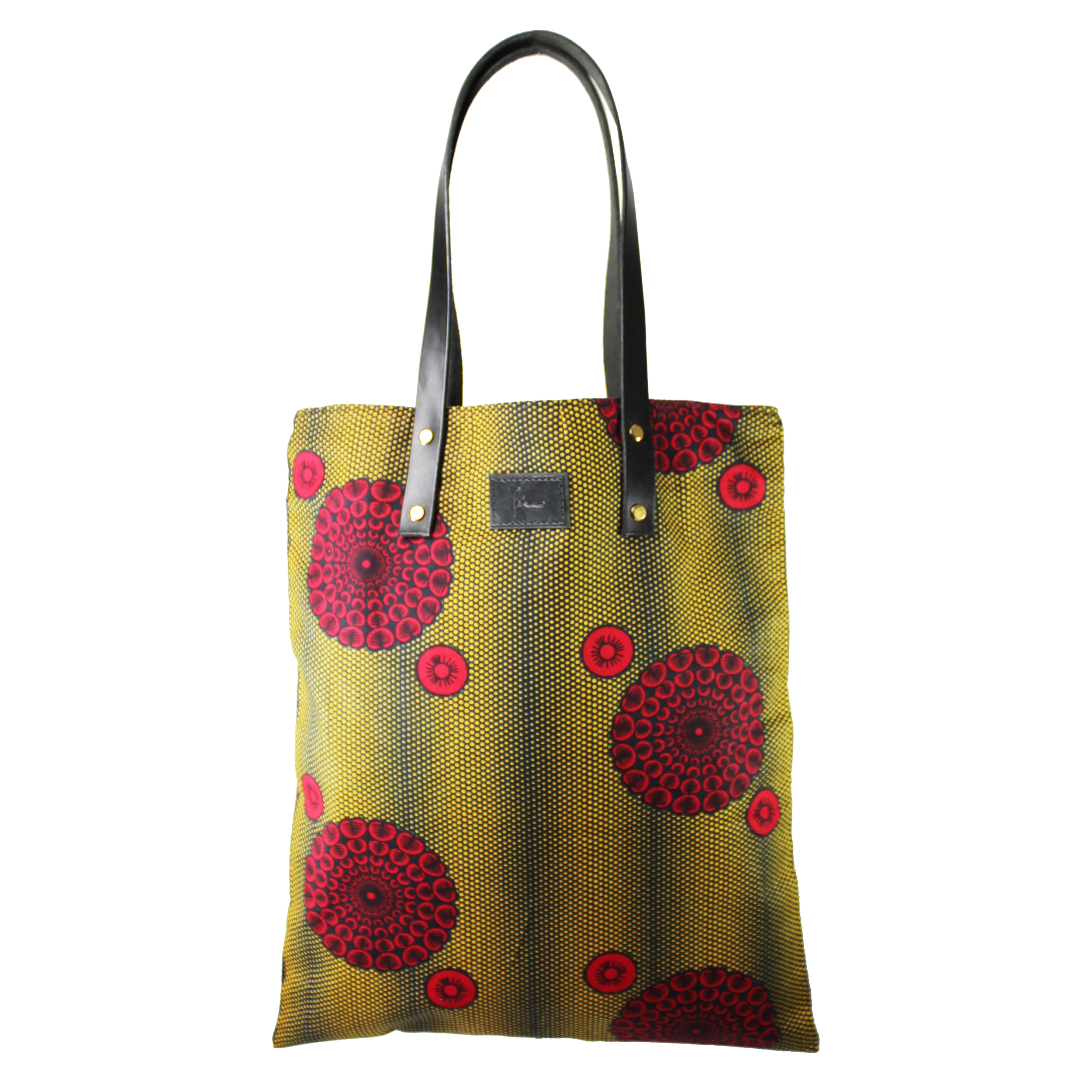 Ankara Tote Bag - Red Flowers