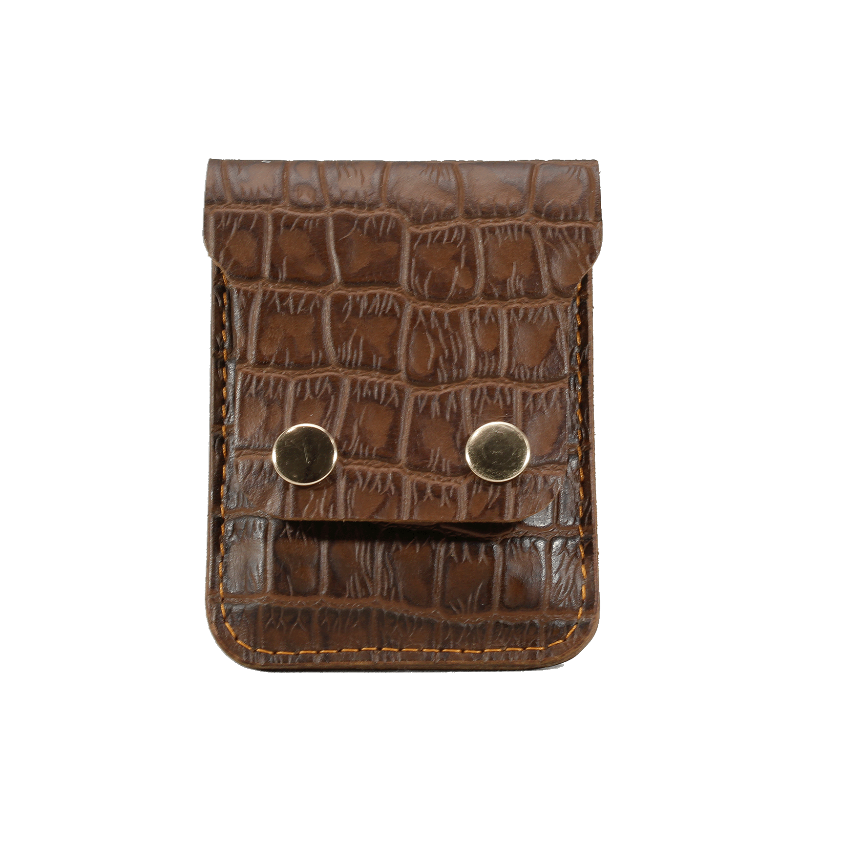 Double Snap Card Holder - Embossed Croc