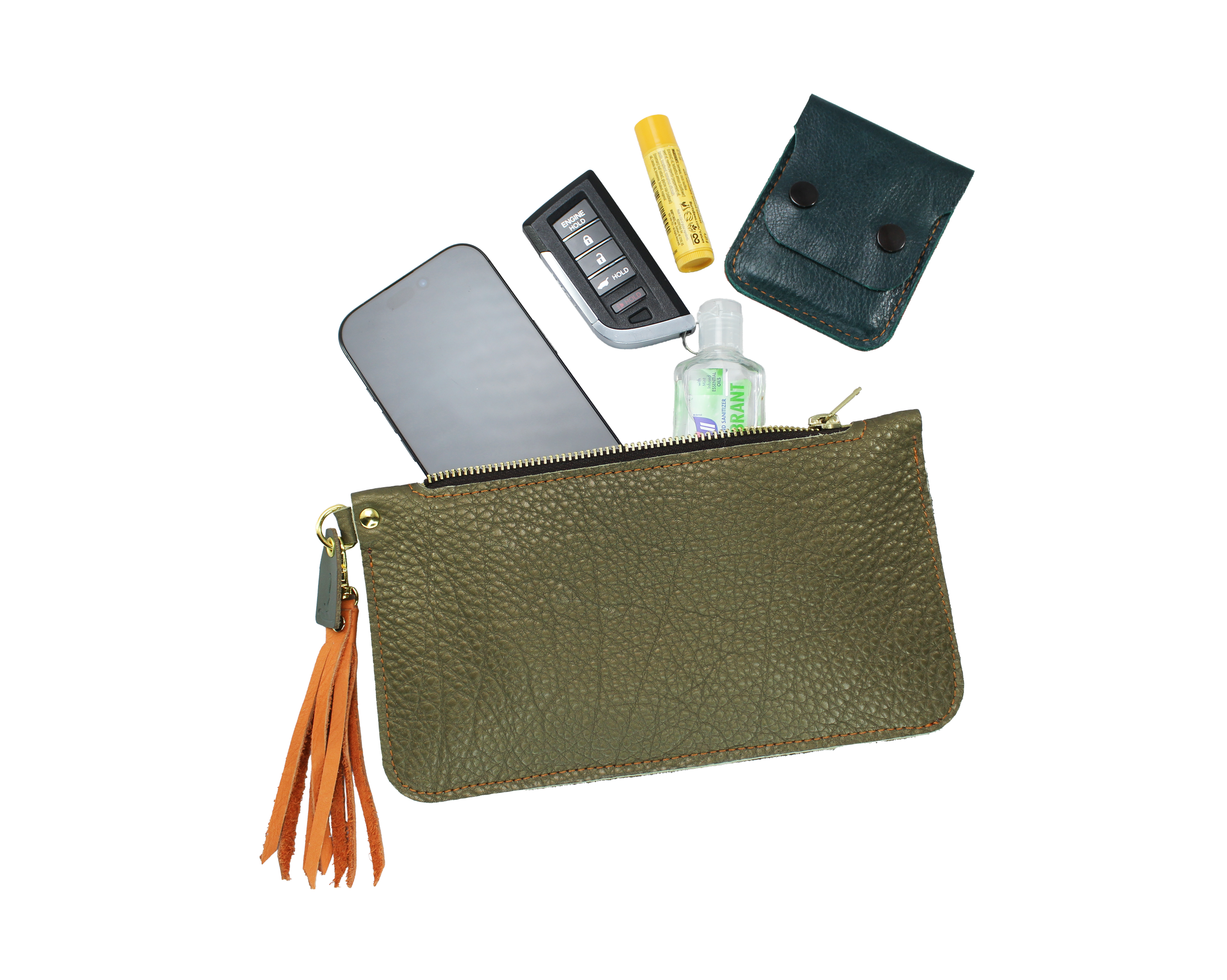 Mini Clutch Sage Green content fits.png