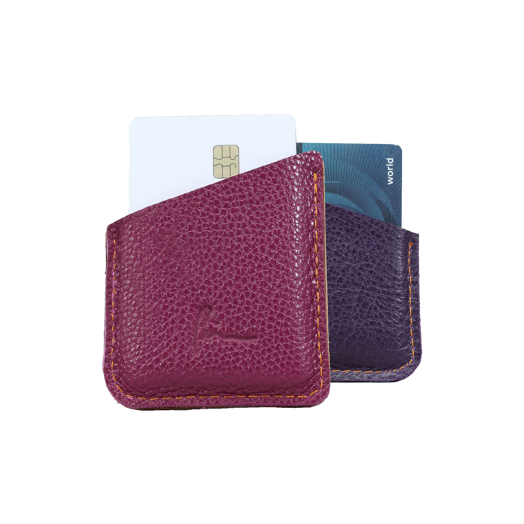The Oblique Card Sleeve - Purple + Fuschia - Card Back Front.png