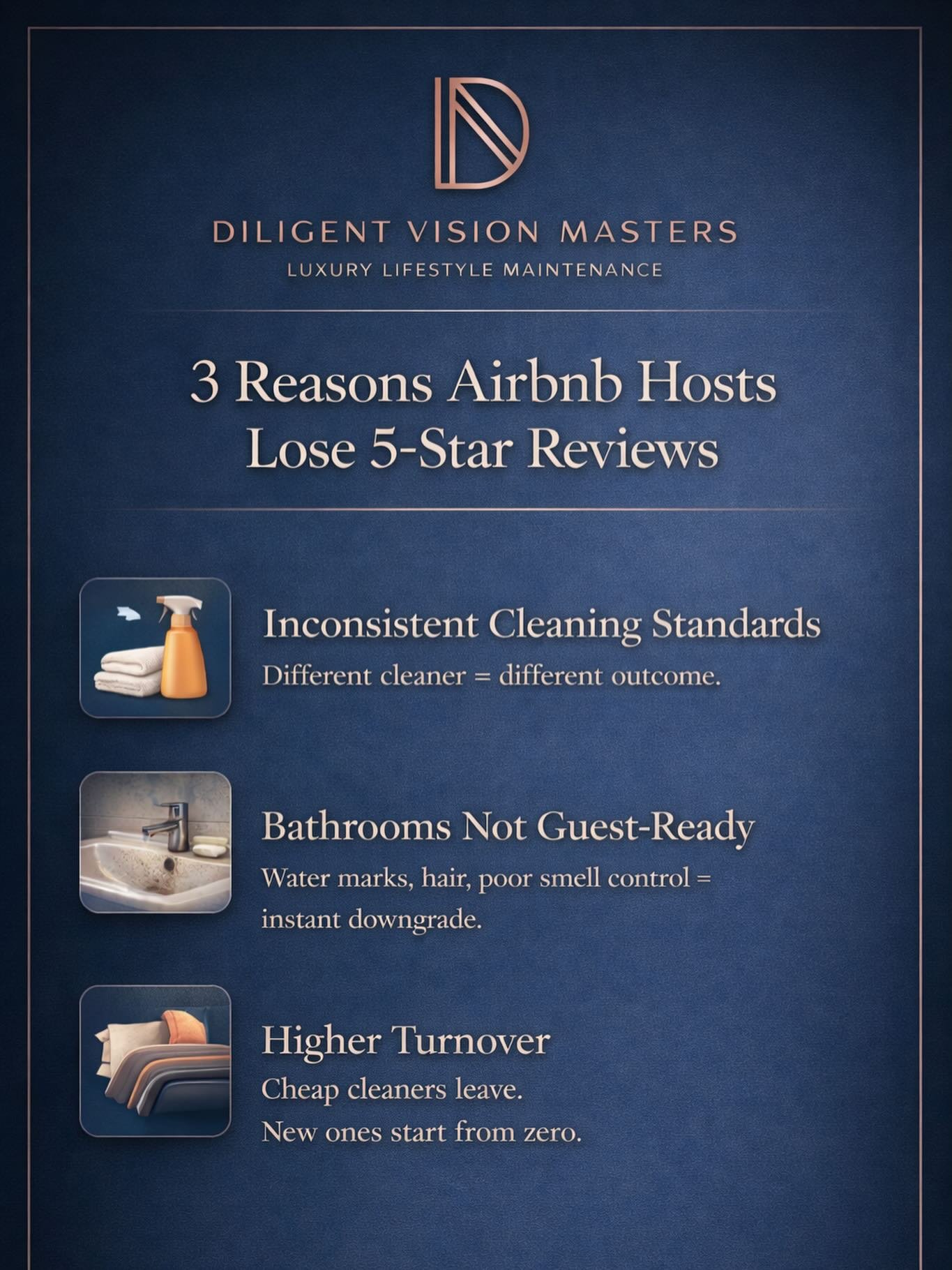 5-star reviews aren&rsquo;t lost because of price or location.

They&rsquo;re lost when standards slip.

Inconsistent cleaning.
Bathrooms that aren&rsquo;t guest-ready.
No consistency between stays.

Guests notice everything.
