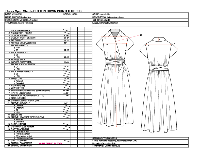BUTTON DOWN DRESS. MIKOBELLA. TECH PACK AND SPECH SHEET.png