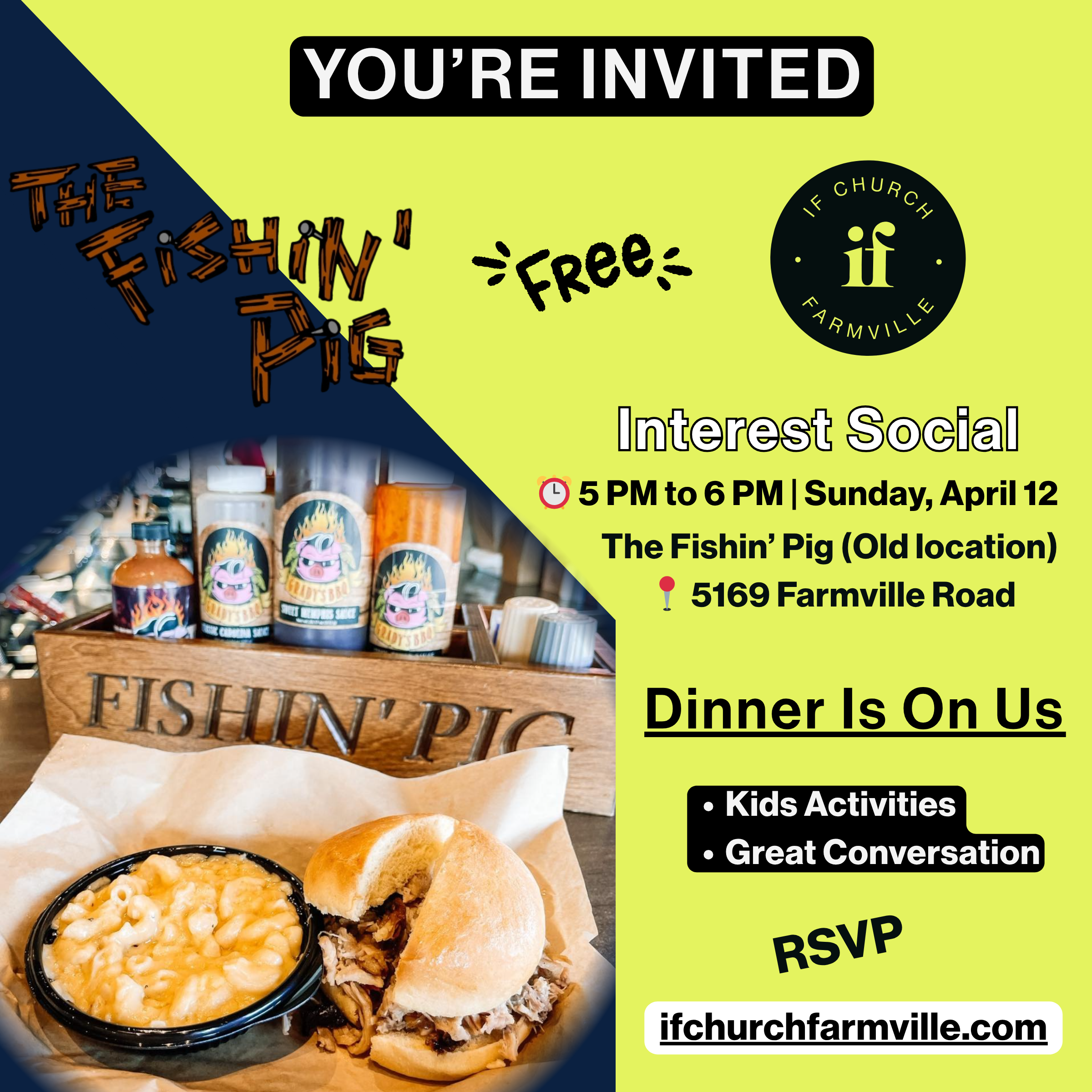 IF Church Interest Social Fishin' Pig April 12