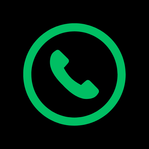 Green WhatsApp icon on a black background.