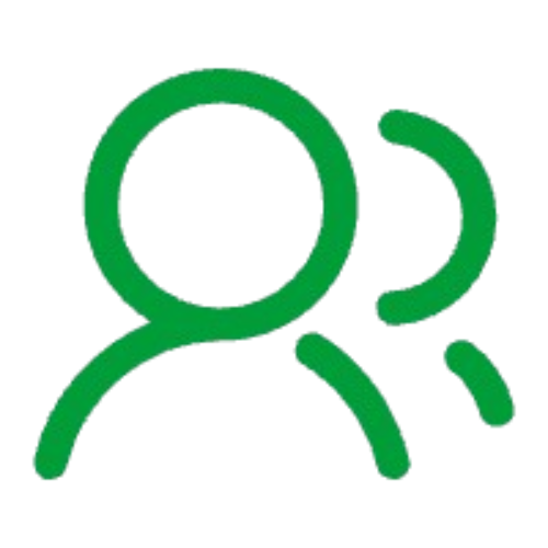 Icon of a person with a headset, representing customer support or communication.