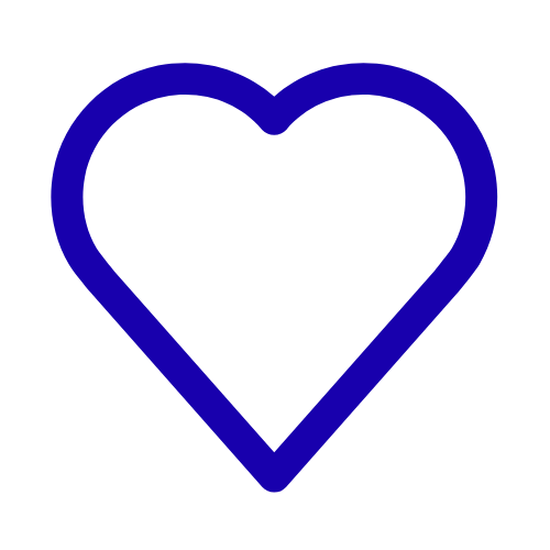 Blue outlined heart shape on a black background