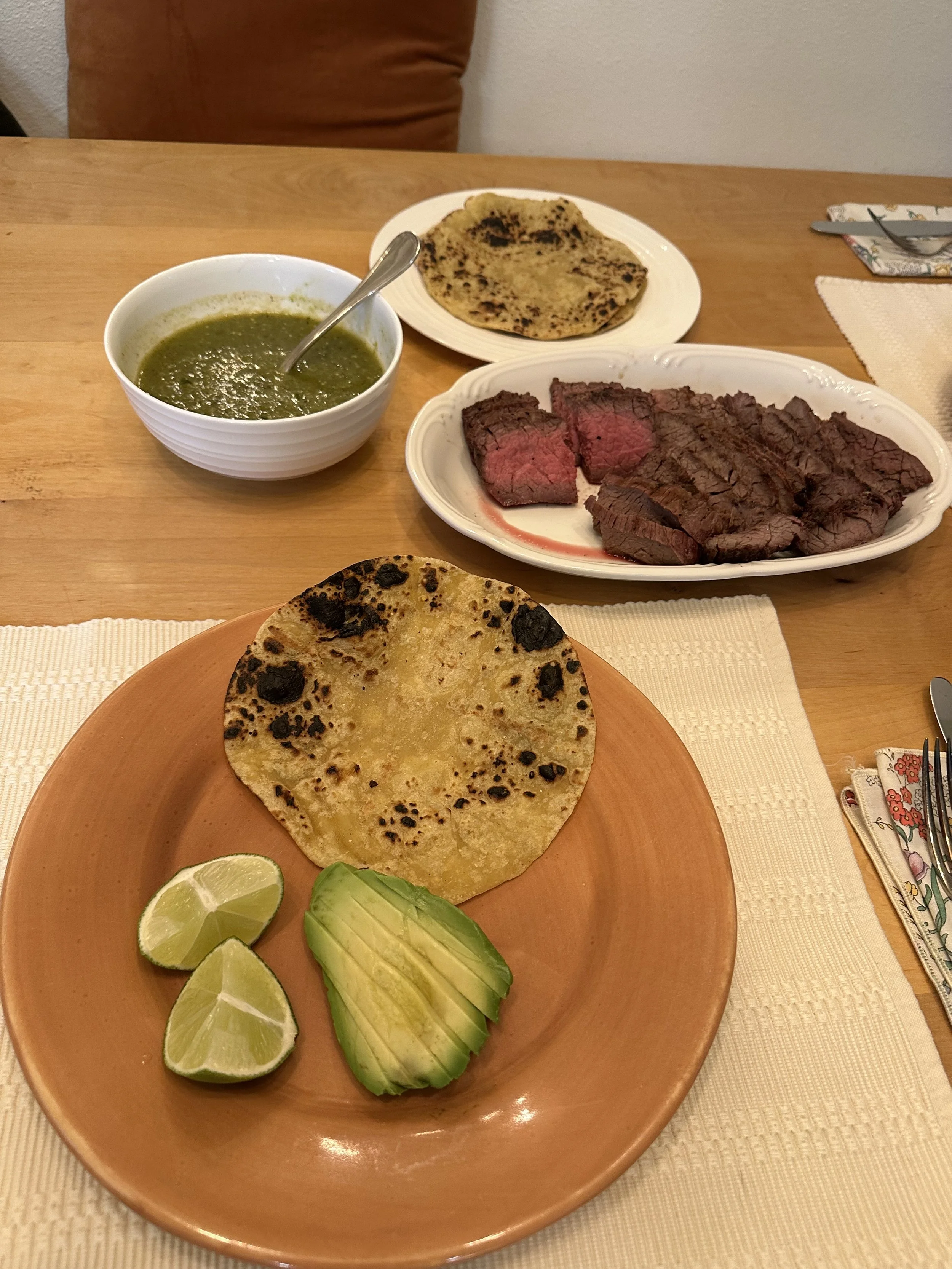 El Parian’s Carne Asada, Oaxacan Chile Pasilla Sauce, and The Cuke. 