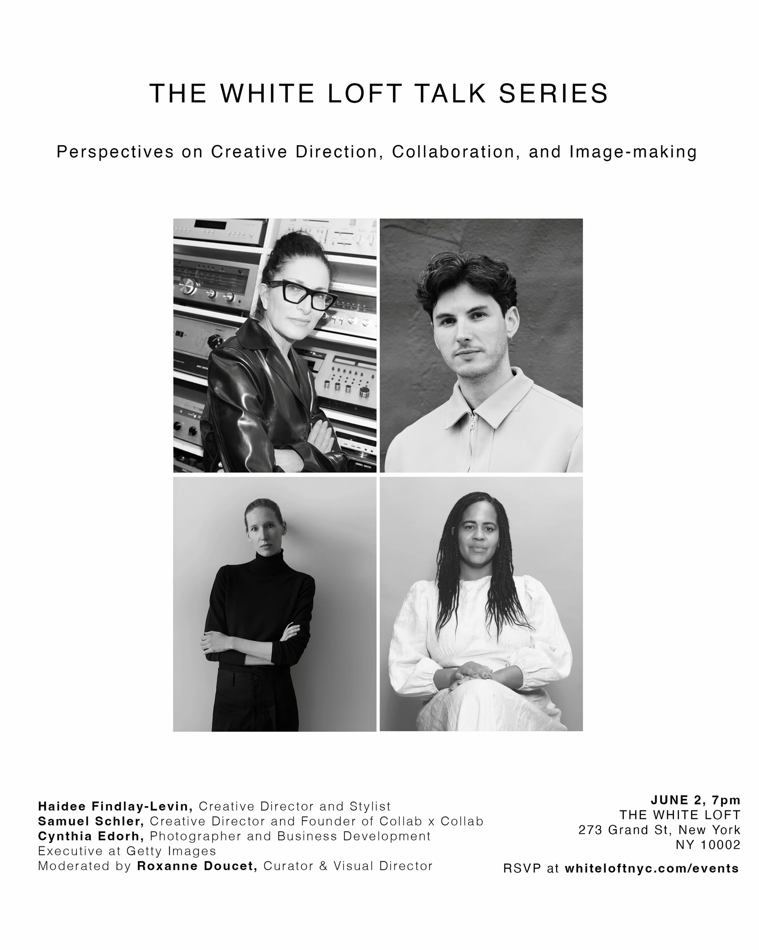 Join us for an intimate conversation on creative direction, collaboration, and image-making with
Haidee Findlay-Levin (@haideefindlaylevin), Creative Director and Stylist
Samuel Schler (@samuelschler, Creative Director and Founder of Collab x Collab

