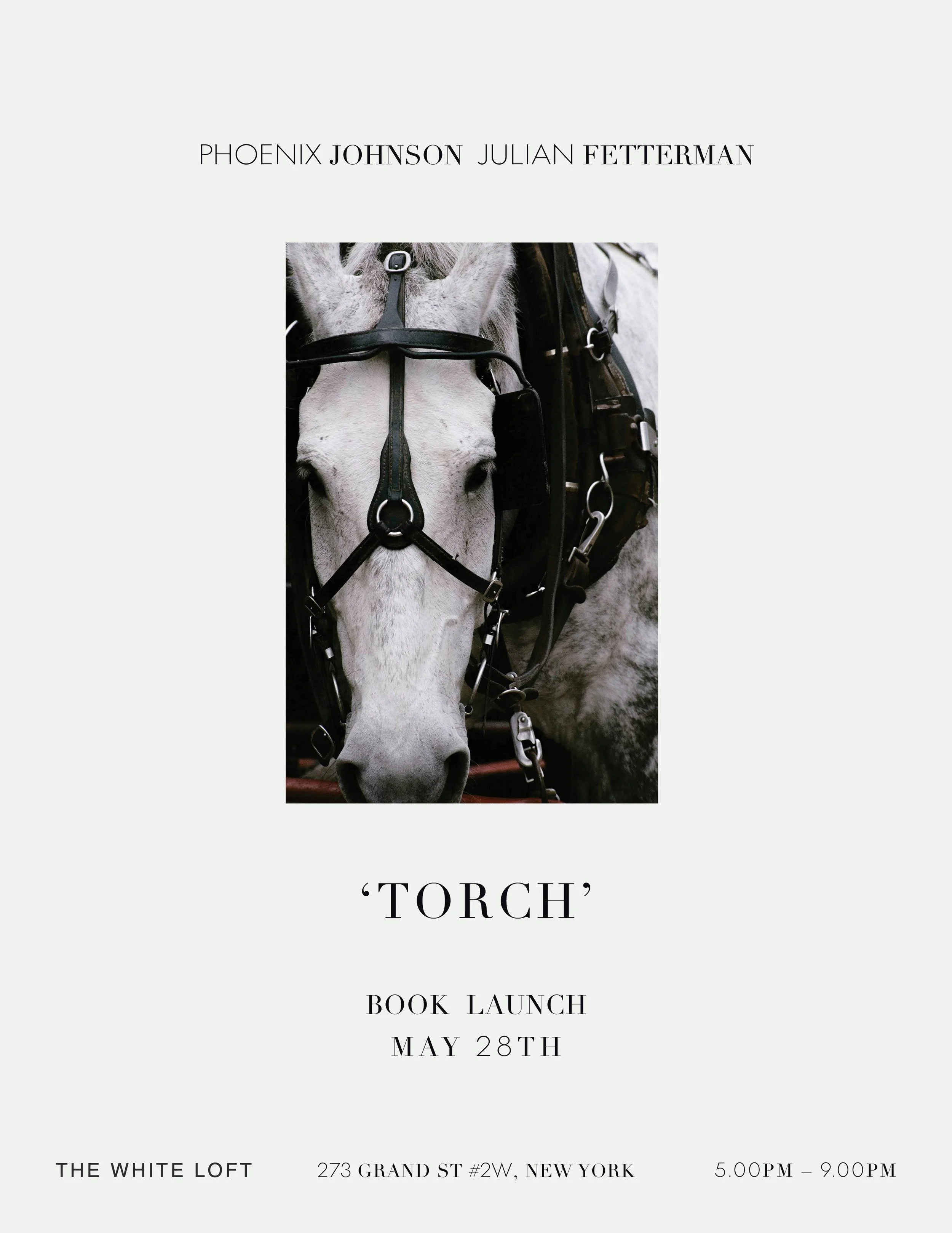 Join us at The White Loft for the launch of Torch &mdash; a new book by Phoenix Johnson @phojoh and Julian Fetterman @julianfetterman , featuring 128 pages photographed in Northern Michigan last summer.

May 28, 5-9pm
273 Grand St, 2nd floor,
New Yor