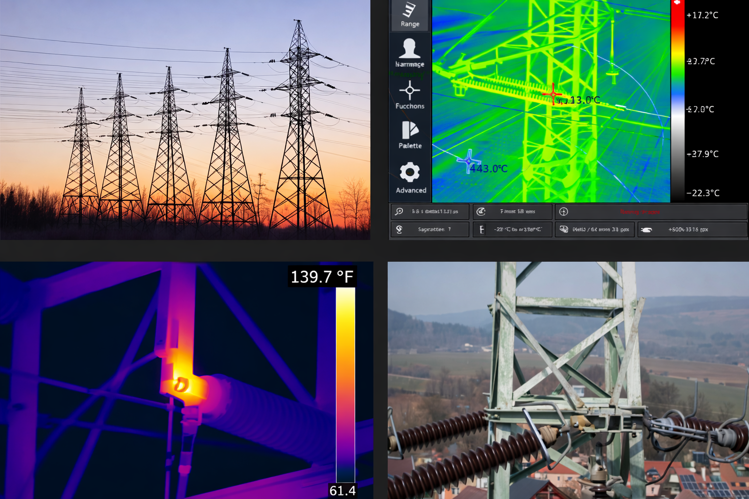 Powerline inspection images and thermal capture from DeepSky IQ