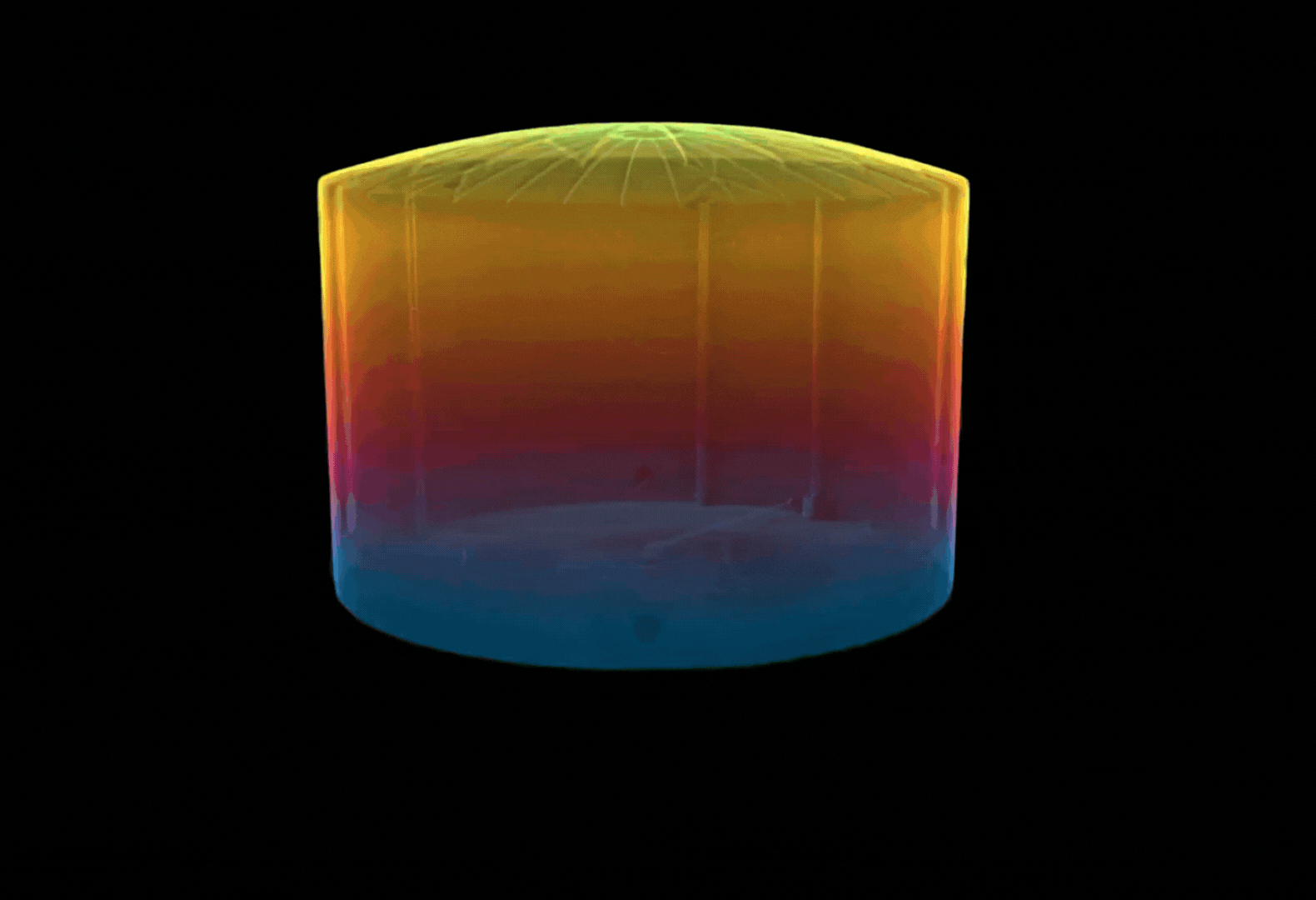 3D rainbow UTM digital twin of a tank by DeepSky IQ with ultrasonic measurements and condition detection of defects