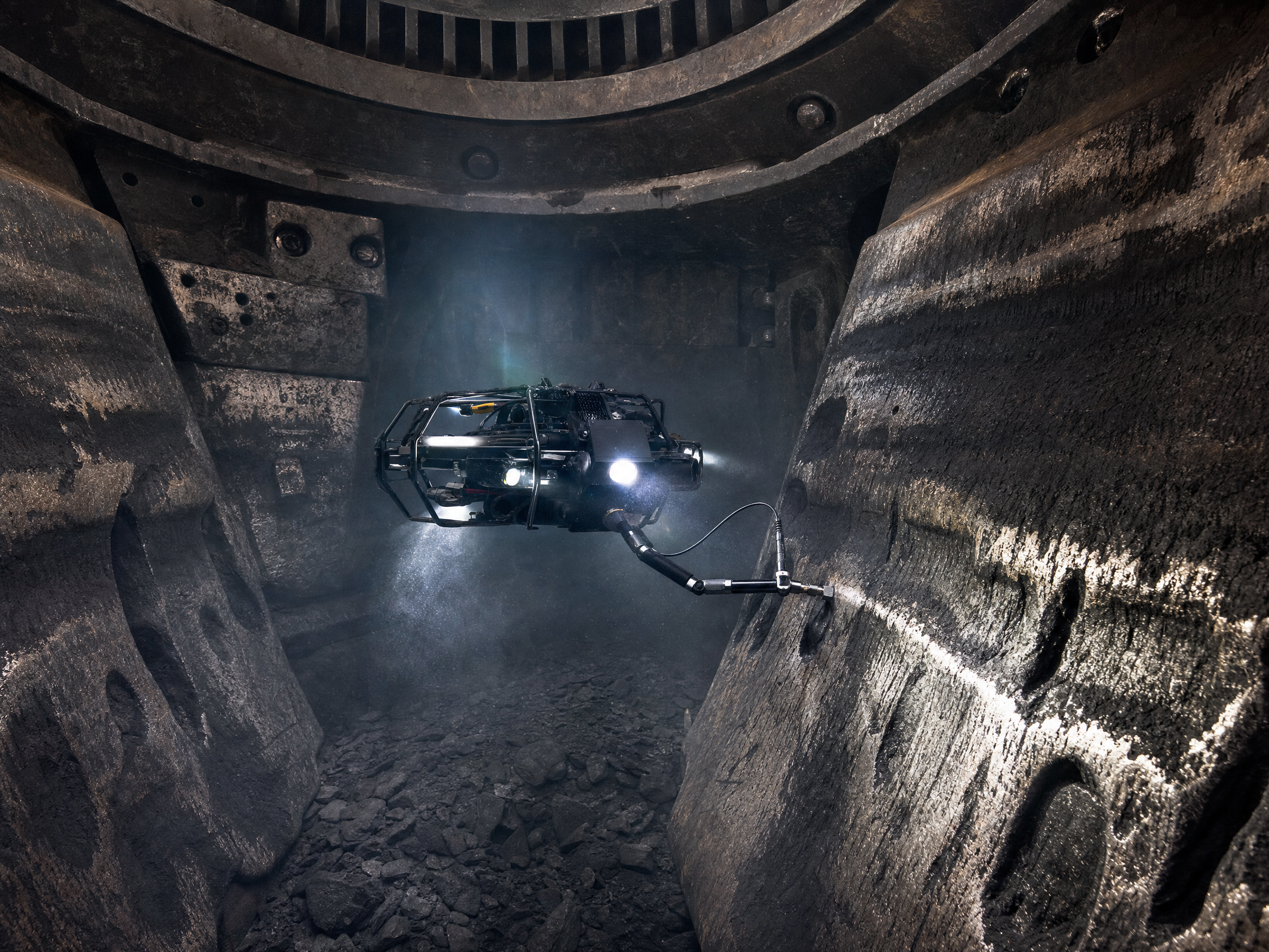 A confined space drone UTM, inspecting a large mill by DeepSky IQ