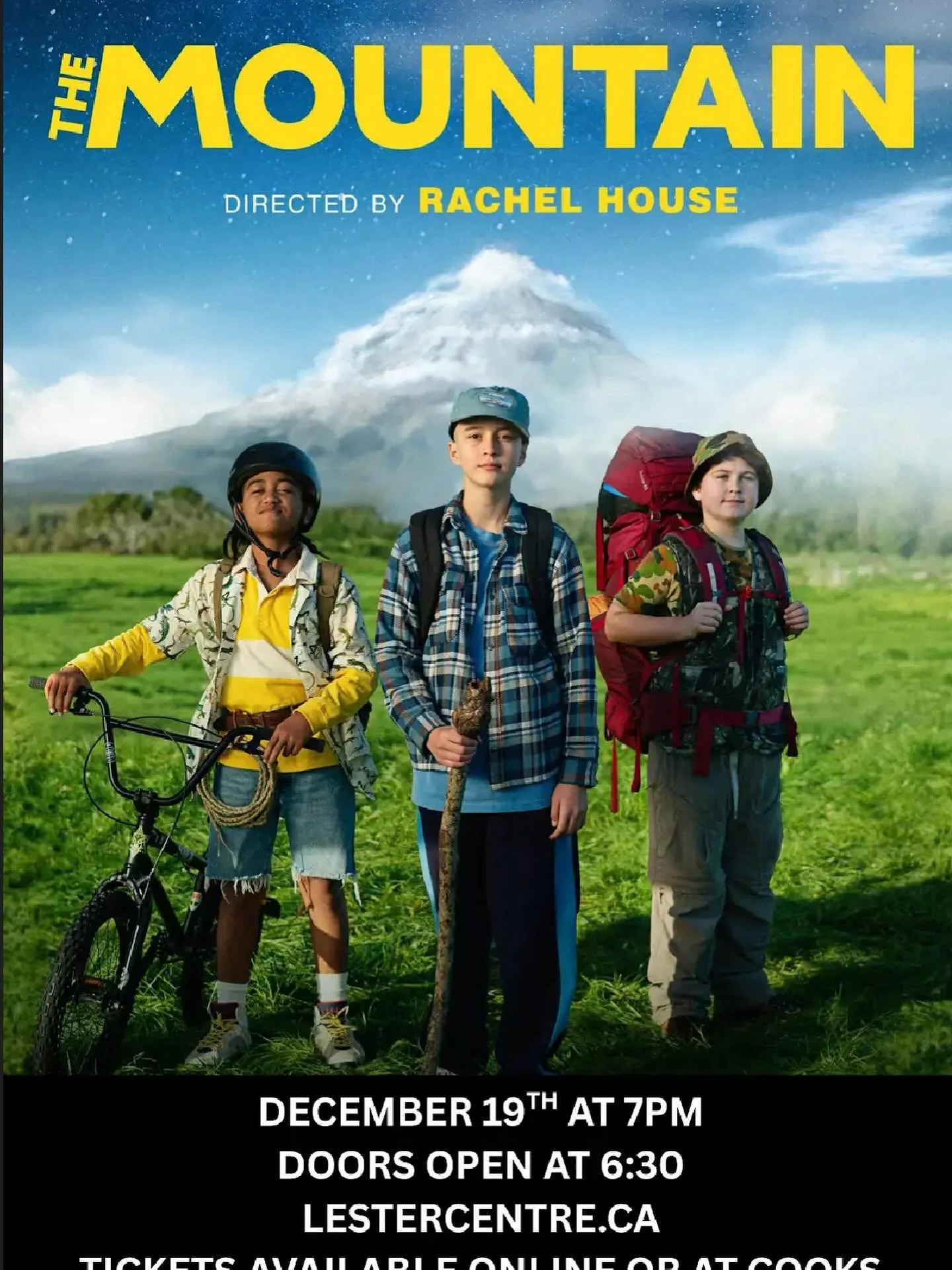 Our next film is December 19th,  7pm at the @lestercentre and we hope to see you there!
This film explores the journey of three young people as they seek solace under the watchful gaze of the Taranaki mountain and companionship in the spirit of adven