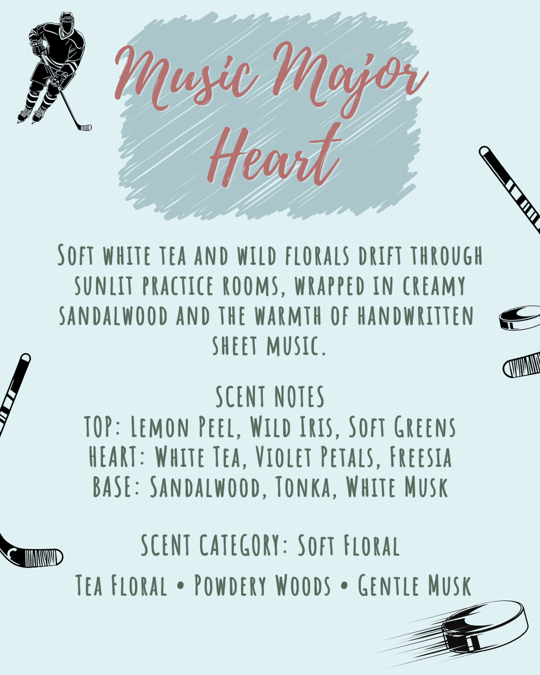 Music Major Heart 6oz Candle (White Tea and Wildflowers)