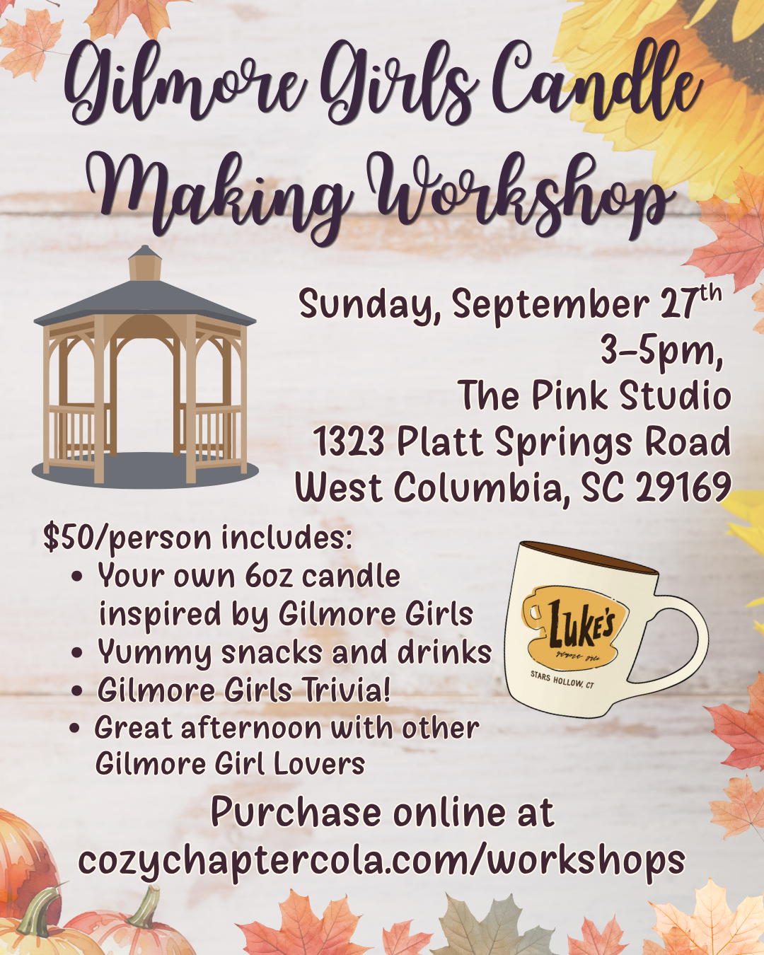 9/27 Gilmore Girls Candle Making Workshop