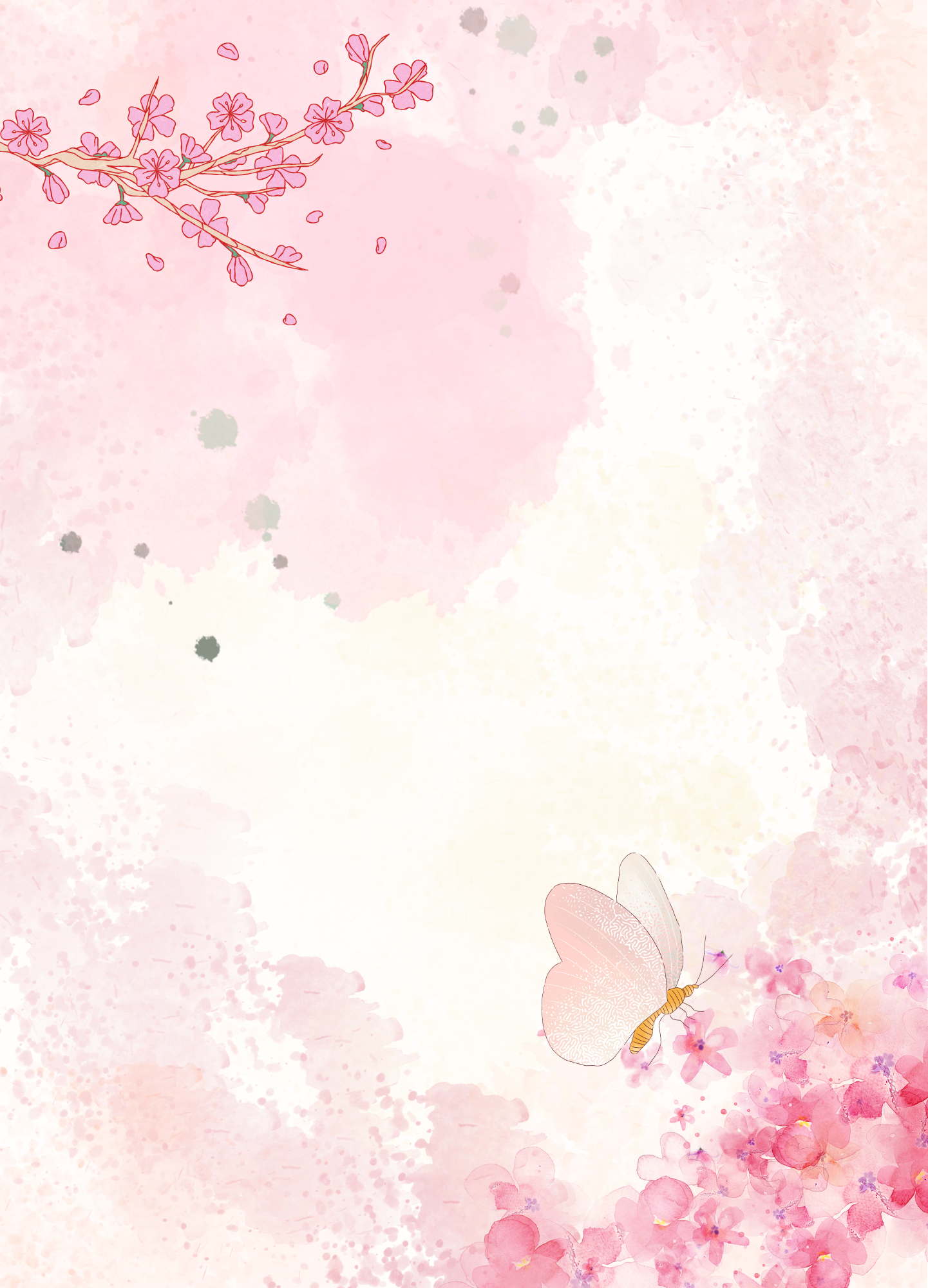 Pink Watercolor with Butterfiles.png