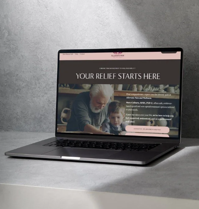Website MockUp for Alleviate Pain and Wellness