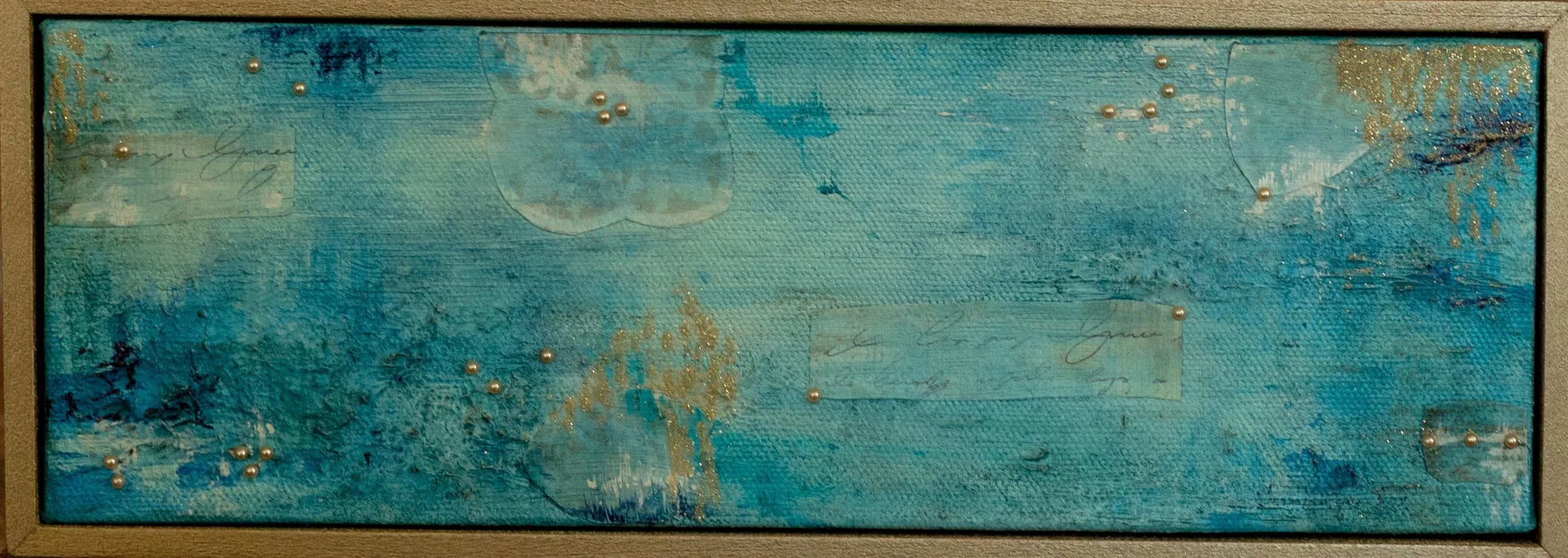 Teal and Gold Abstract