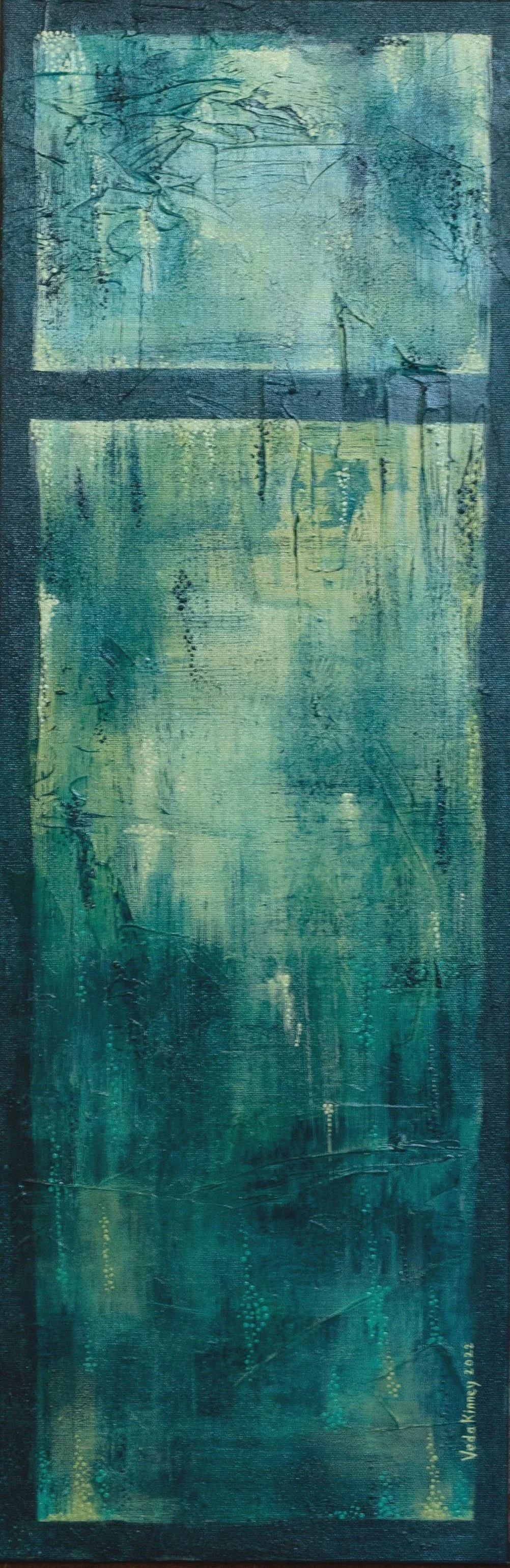 Two Panel Teal Abstract