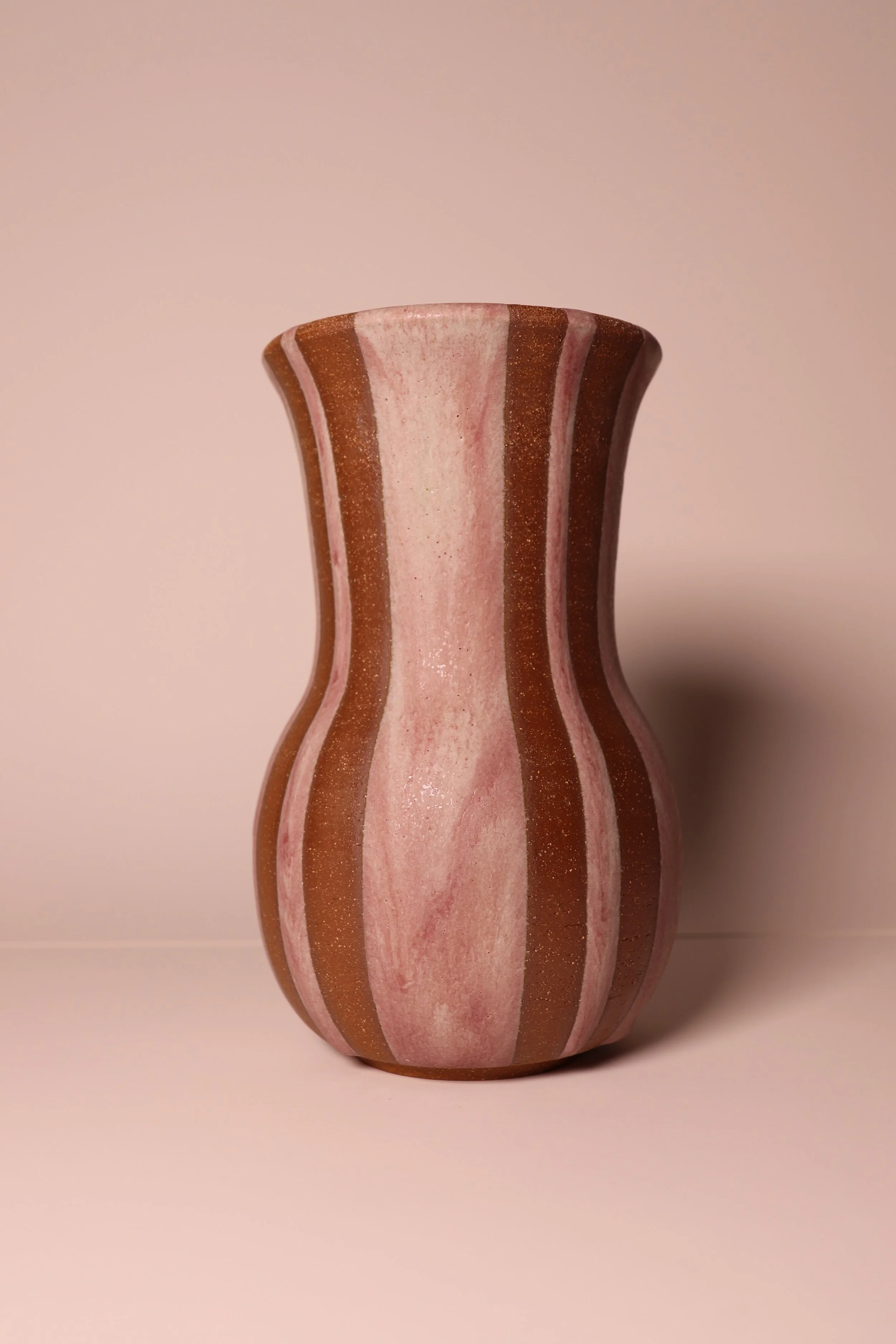 Pink Striped Vase