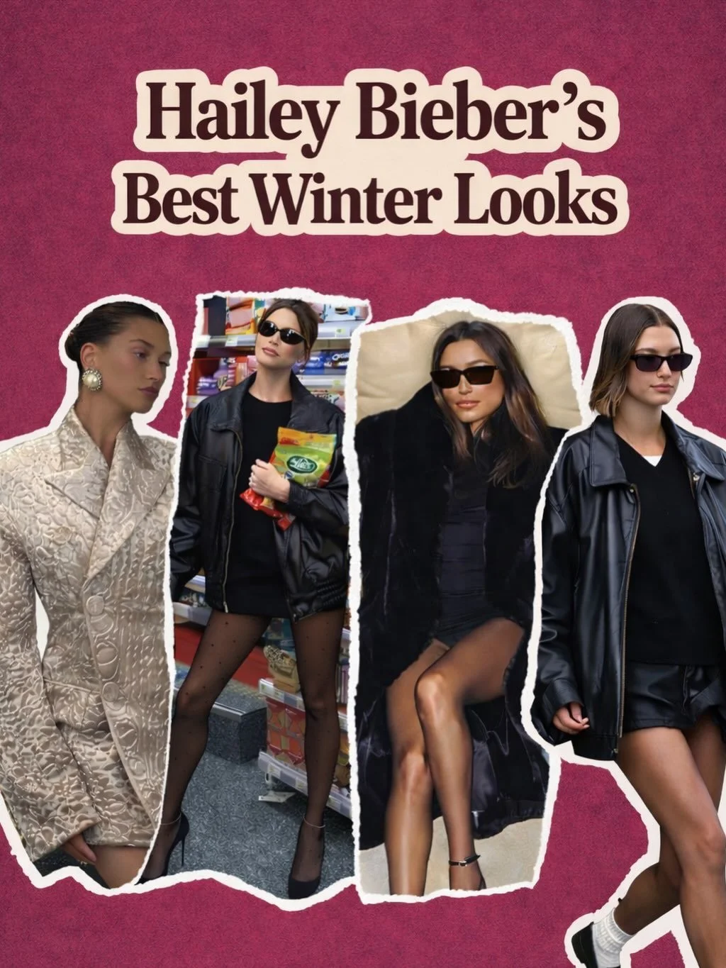 Notice the repetition: sharp tailoring, black layers, sheer textures, and clean accessories. What&rsquo;s your favorite? #haileybieber