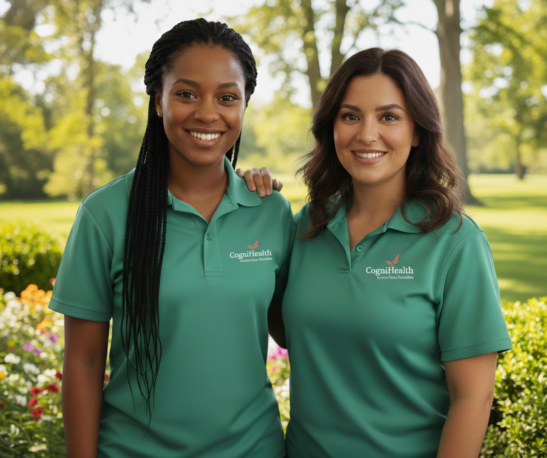 Caregivers_wearing_cognihealth_polo_shirt_image