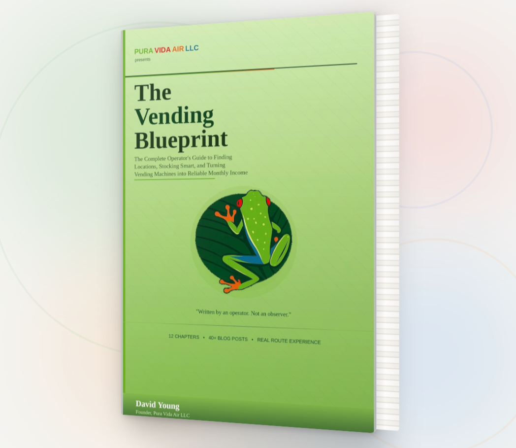 The Vending Blueprint - The complete operator's guide to finding locations, stocking smart, and turning vending machines into reliable monthly income.