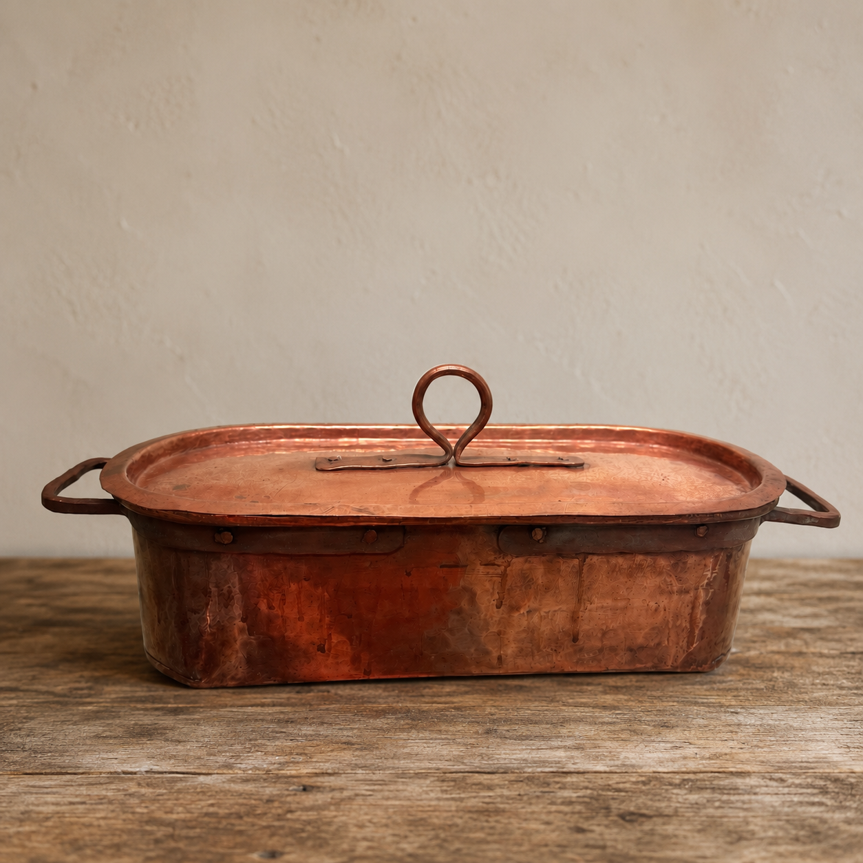 Hand Hammered Antique French Copper Pot
