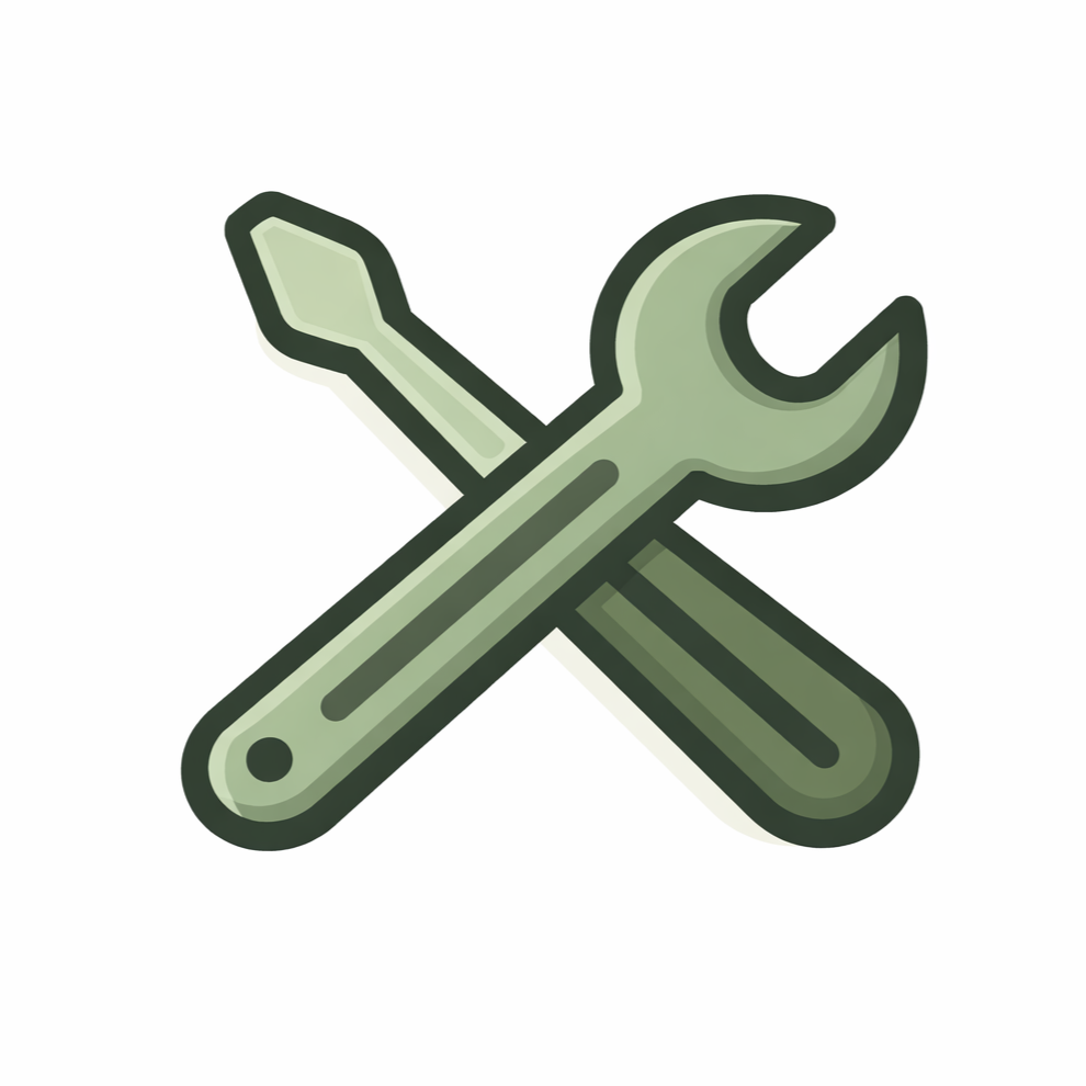 Icon of a screwdriver and a wrench crossed over each other.