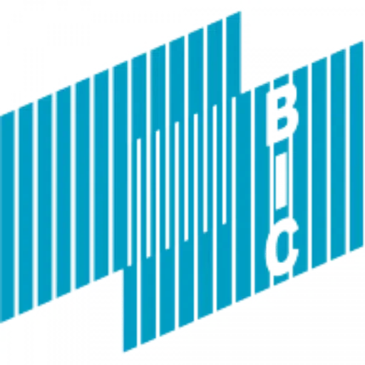 Blue barcode with the word 'BIC' in white letters and a white dotted line.