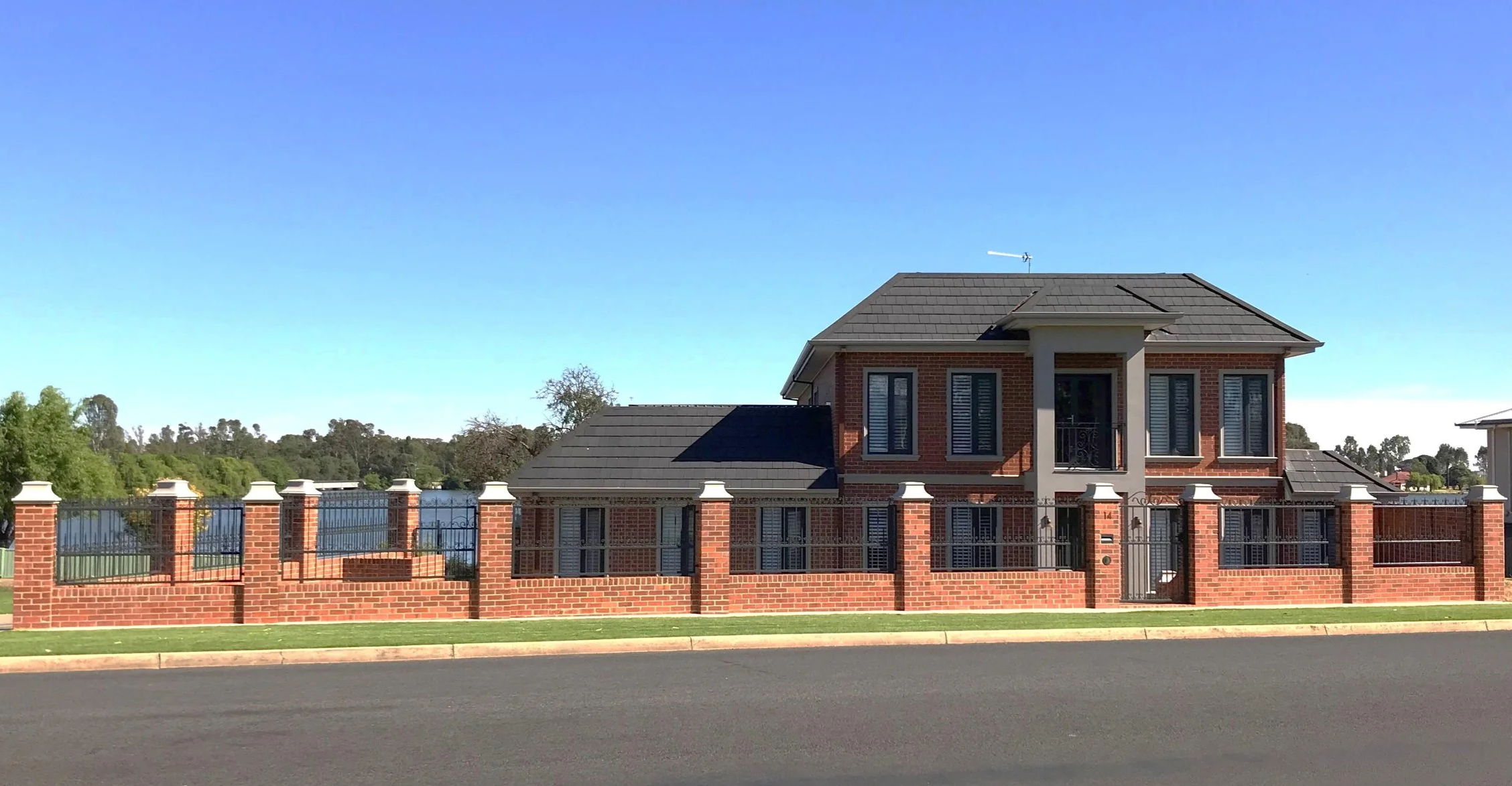 Brick home and brick fence Lake Mulwala