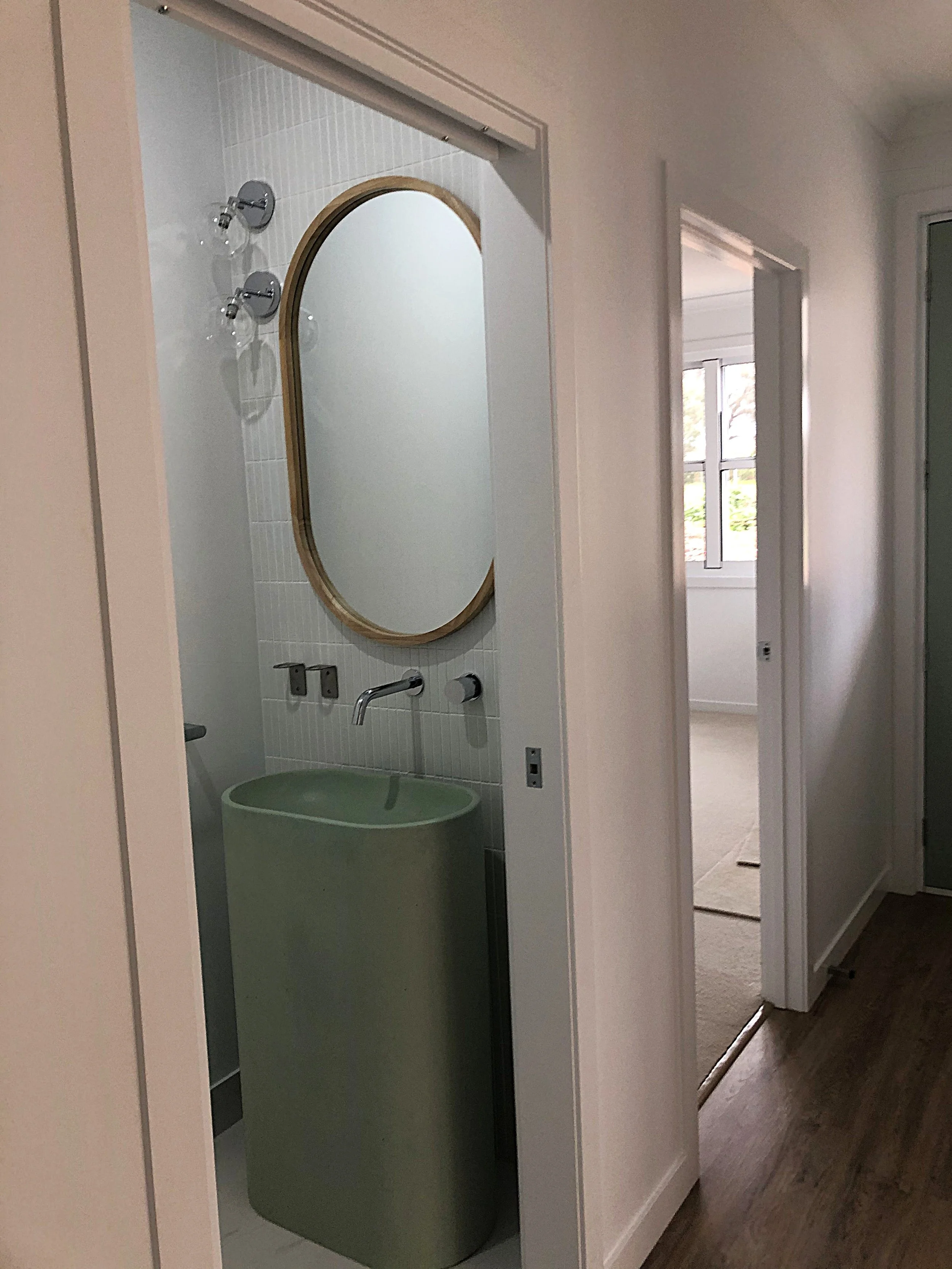 New Home Build Powder Room Pedestal Vanity Wangaratta