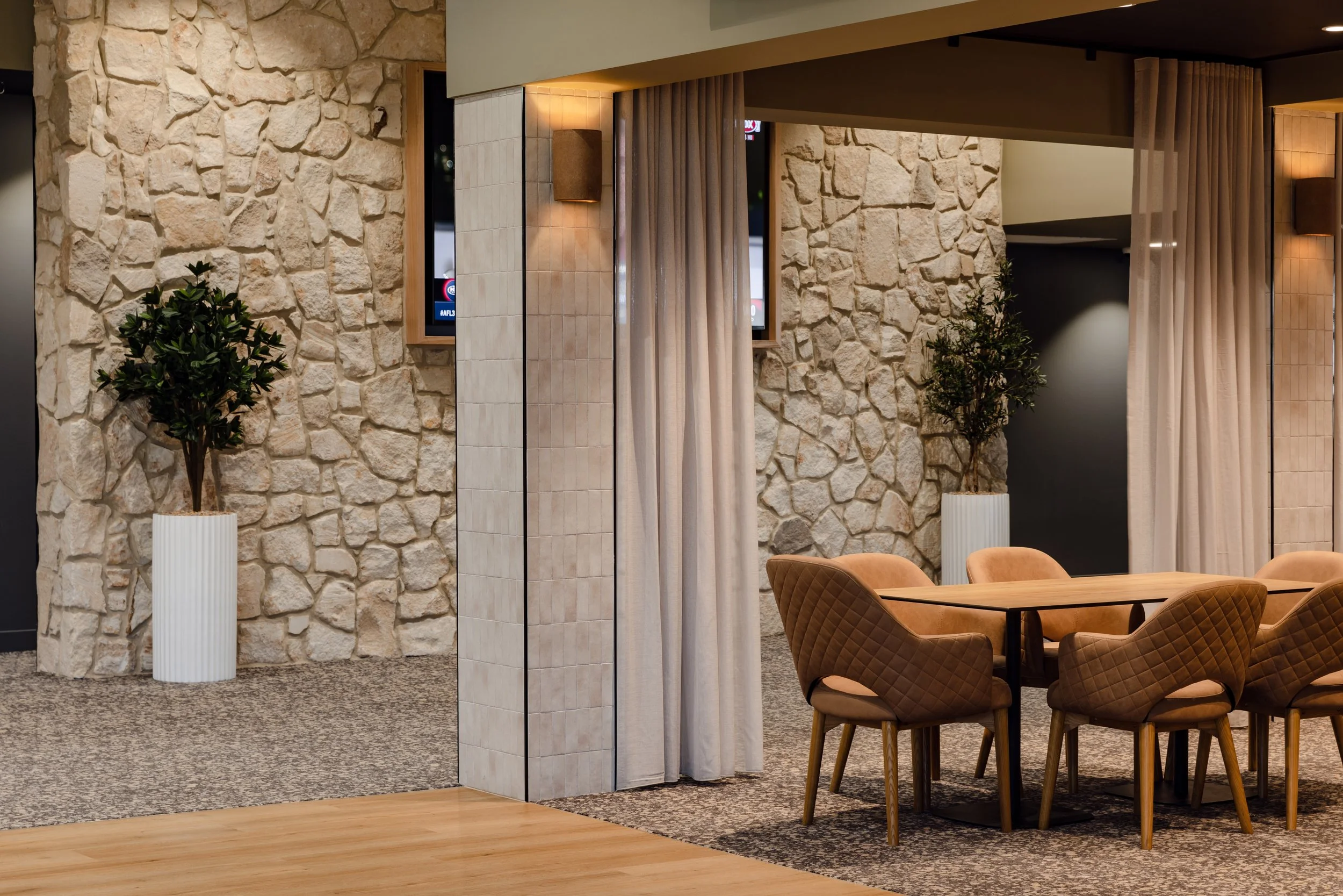 Club Corowa Lounge Renovation with Stone Feature Wall