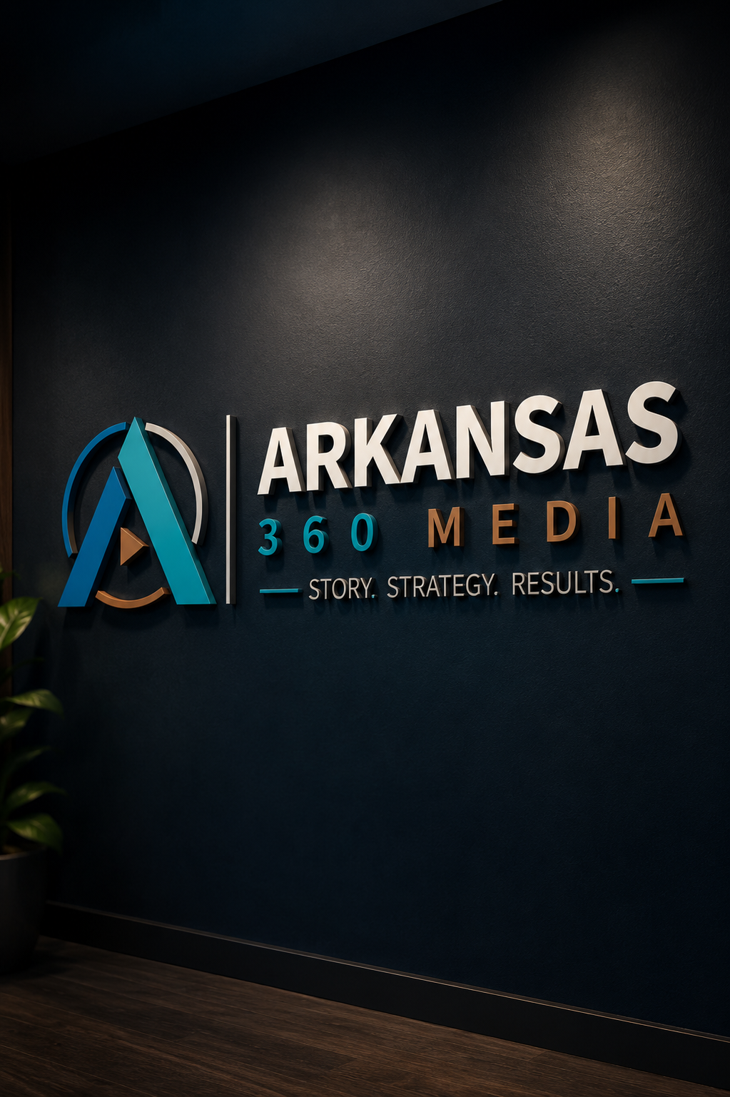 Arkansas 360 Media logo on wall